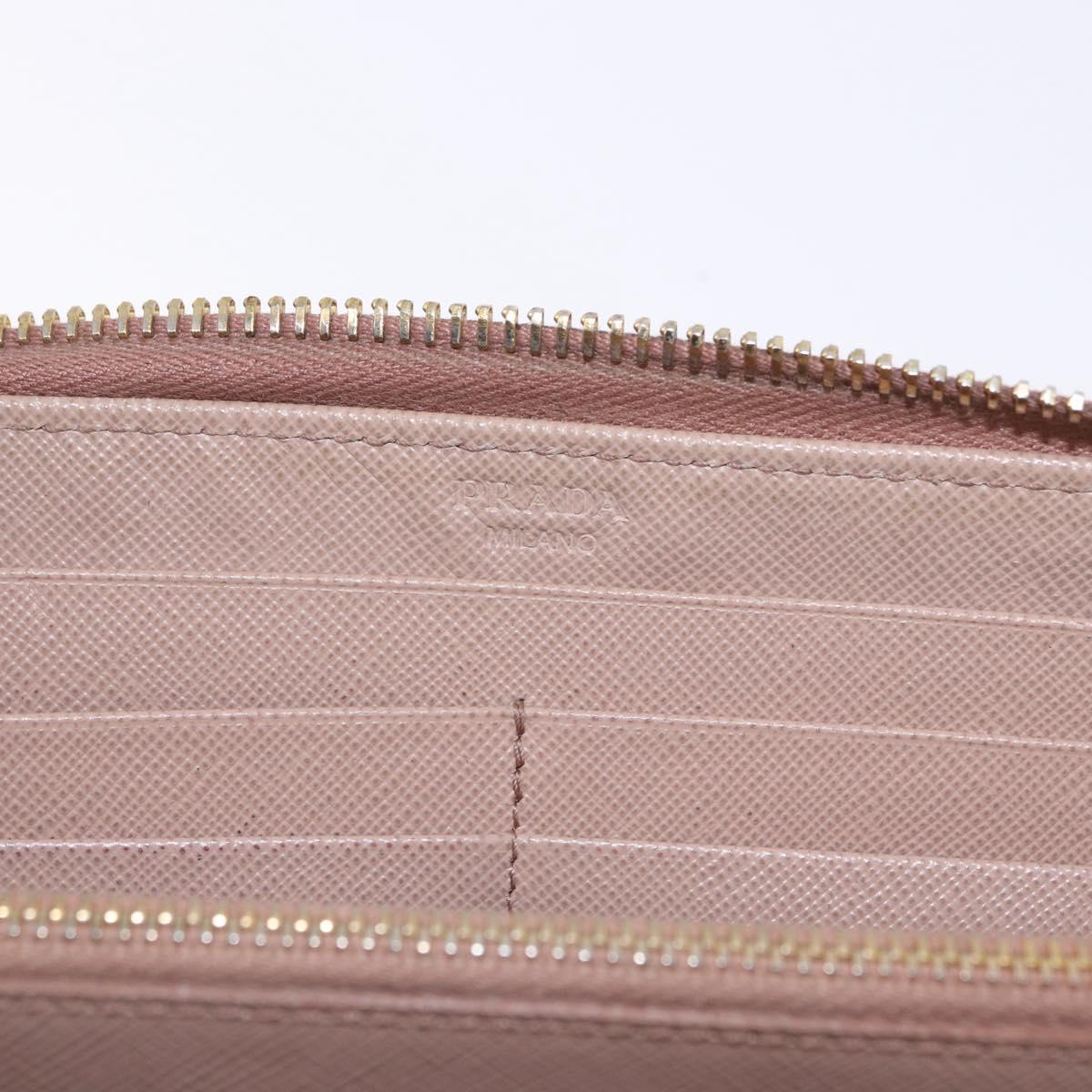 PRADA Long Wallet Safiano Leather Beige Gold Auth bs36526