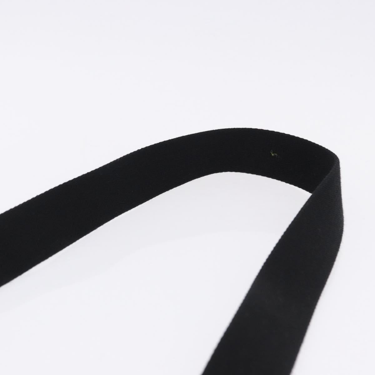 FENDI Zucchino Canvas Shoulder Bag Black Gold Auth bs36538