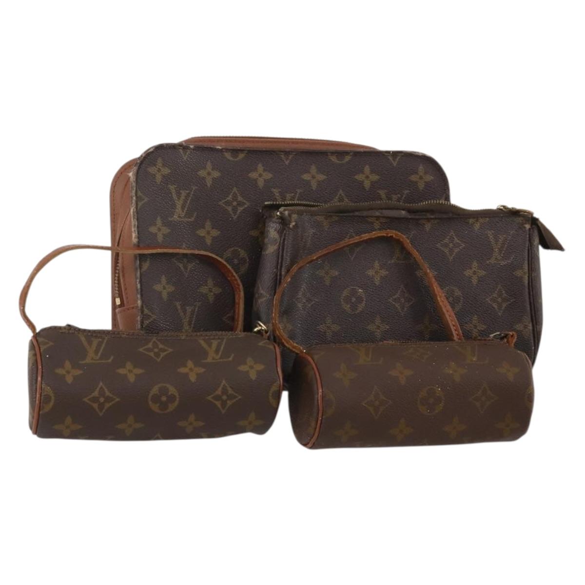 LOUIS VUITTON Monogram Clutch Bag 4 Set LV Auth bs36548