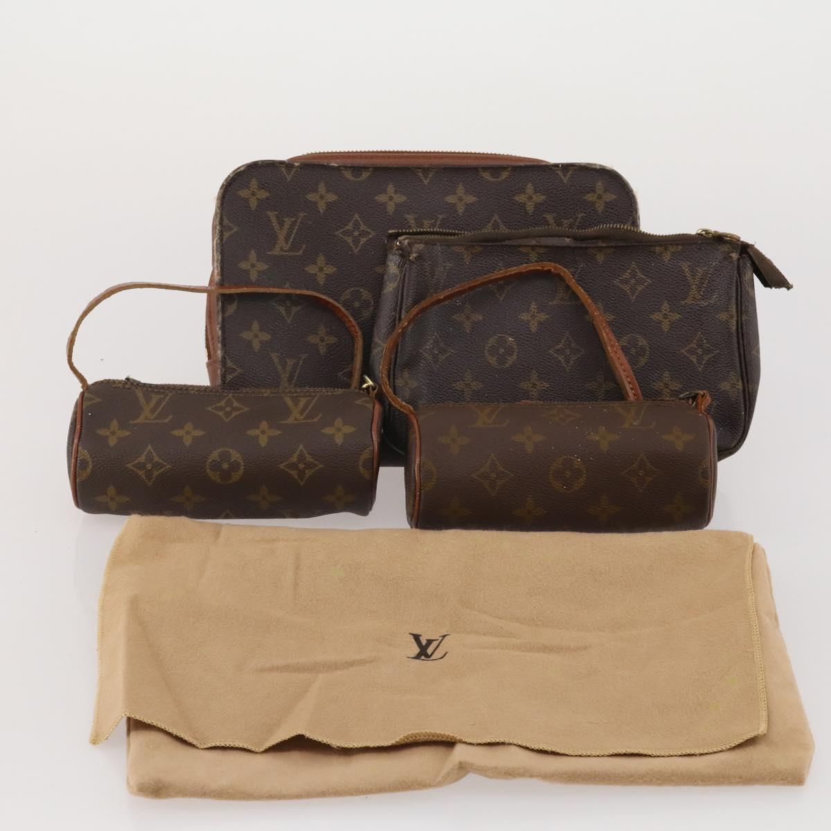 LOUIS VUITTON Monogram Clutch Bag 4 Set LV Auth bs36548