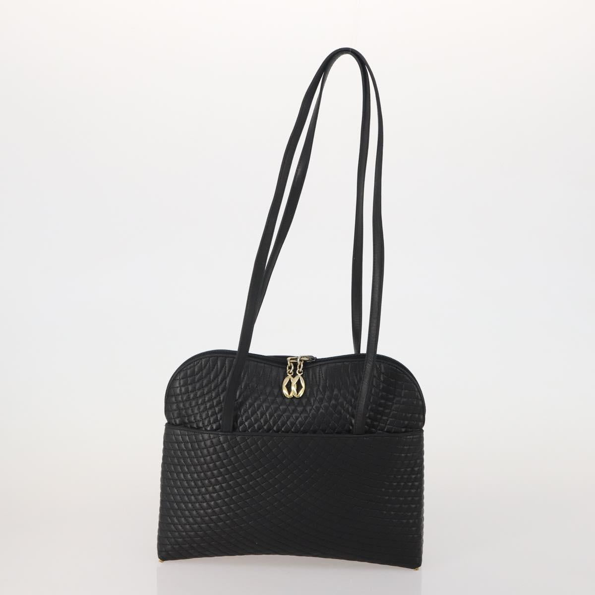BALLY Shoulder Bag Leather 2 Set Black White Auth bs36550