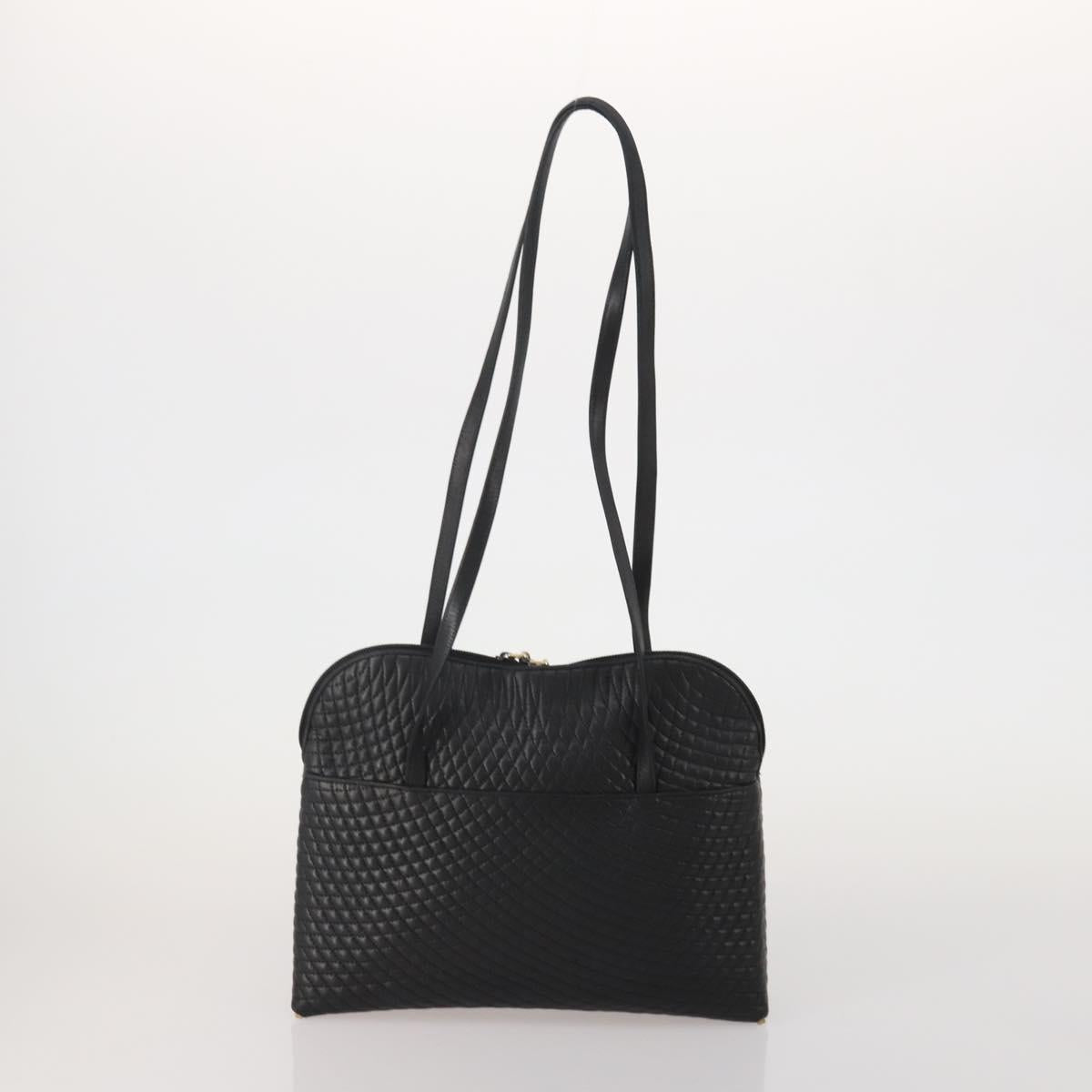 BALLY Shoulder Bag Leather 2 Set Black White Auth bs36550