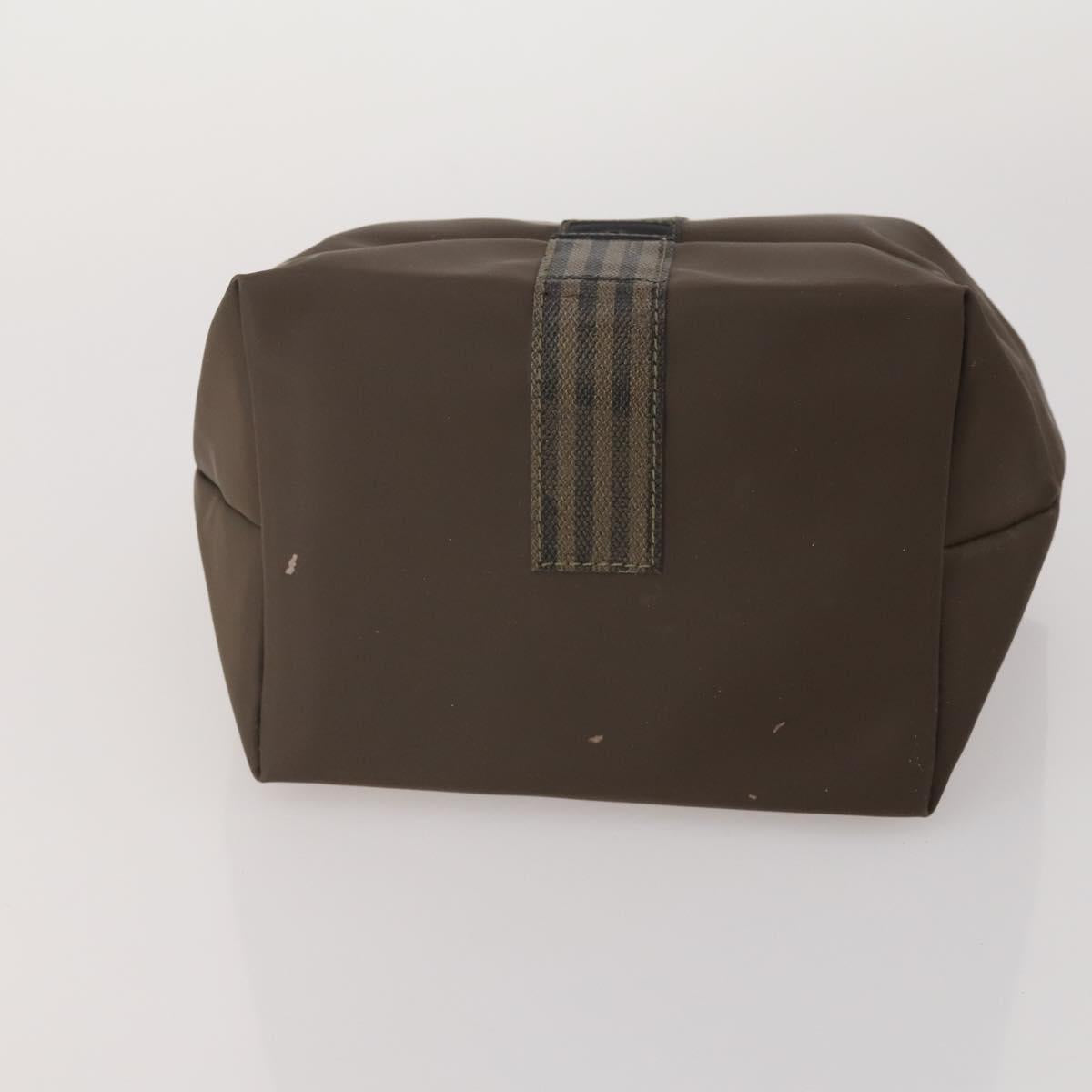 FENDI Pecan Canvas Zucca Canvas Hand Bag PVC 5 Set Brown Black Auth bs36555