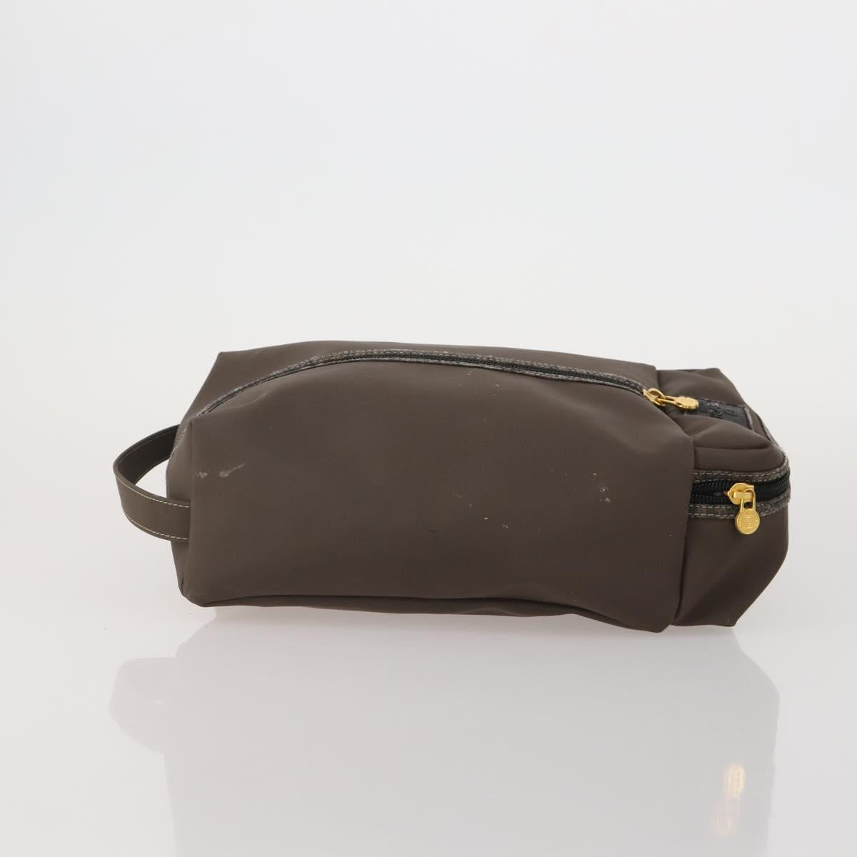 FENDI Pecan Canvas Zucca Canvas Hand Bag PVC 5 Set Brown Black Auth bs36555
