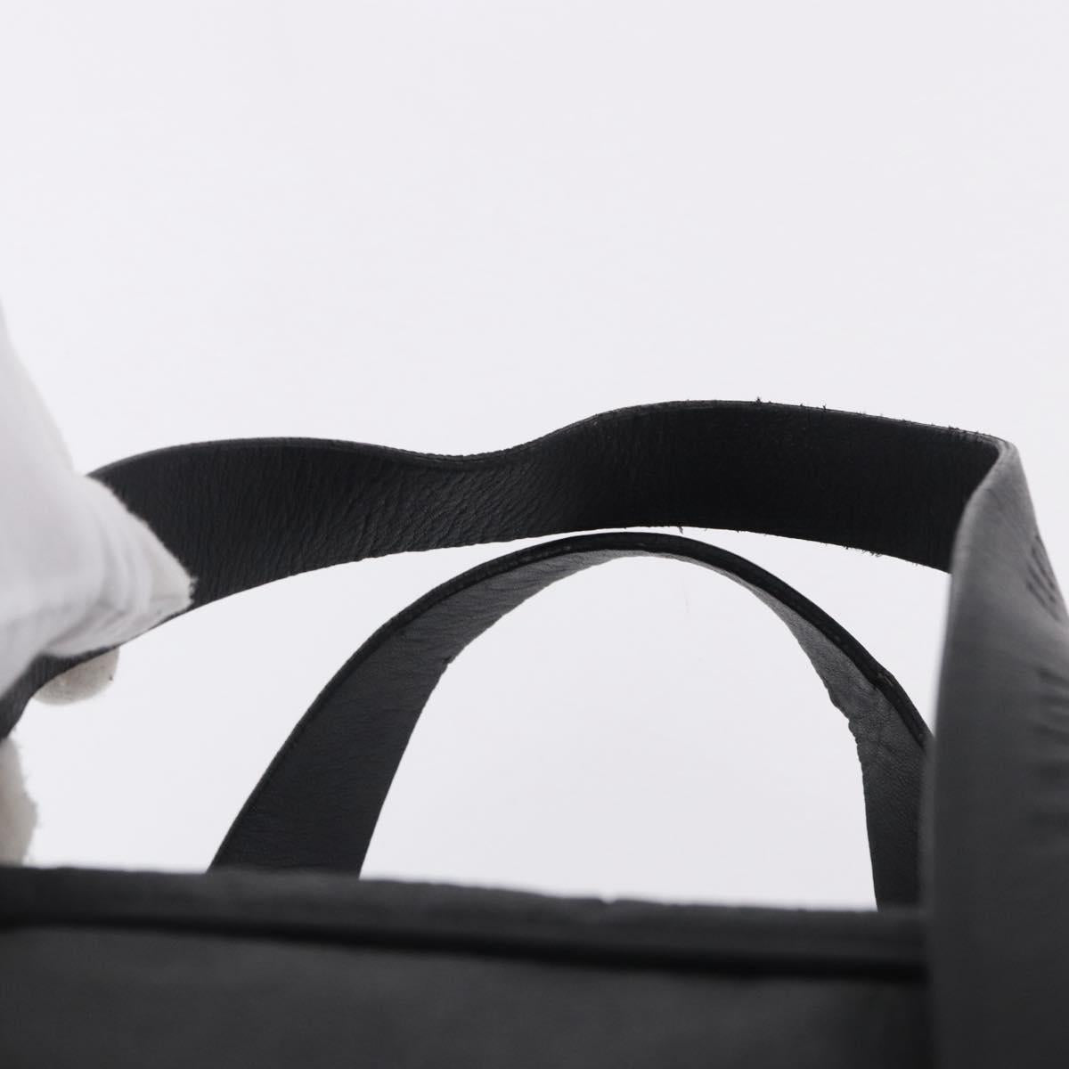LOEWE Anagram Boston Bag PVC Leather Black Silver Auth bs36557