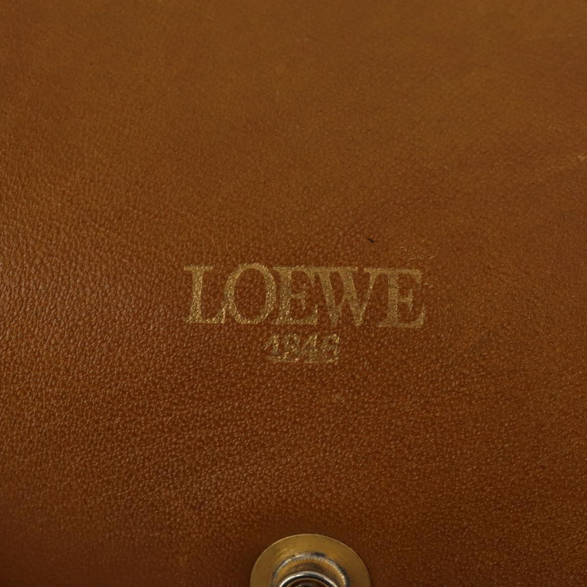 LOEWE Anagram Garment Cover Leather Beige Gold Tone Auth bs36558
