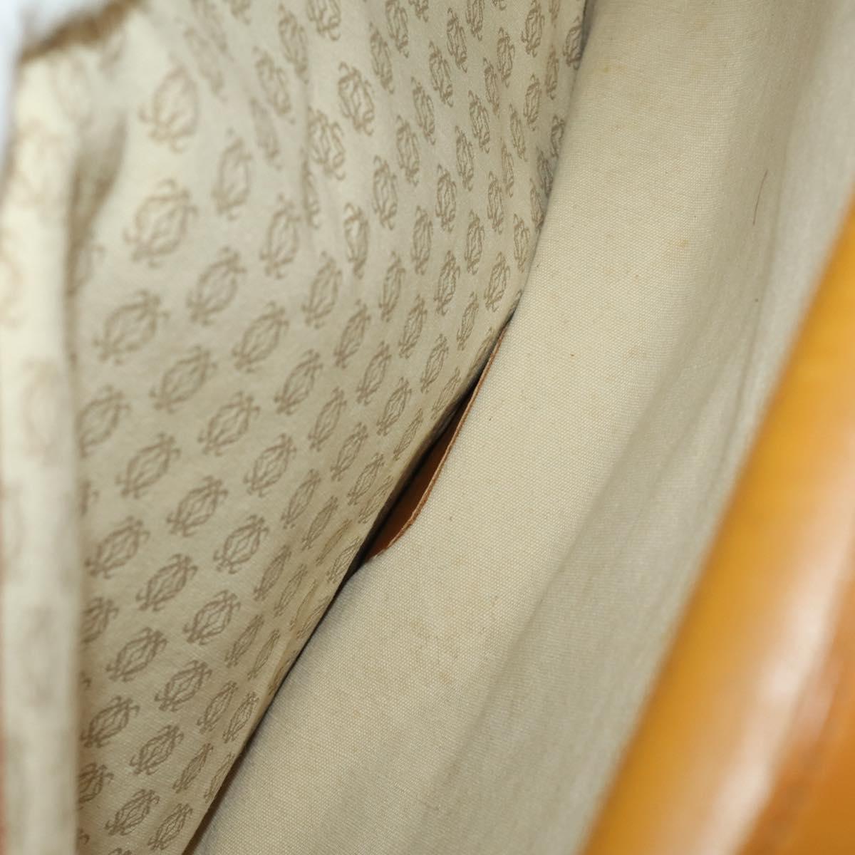 LOEWE Anagram Garment Cover Leather Beige Gold Tone Auth bs36558
