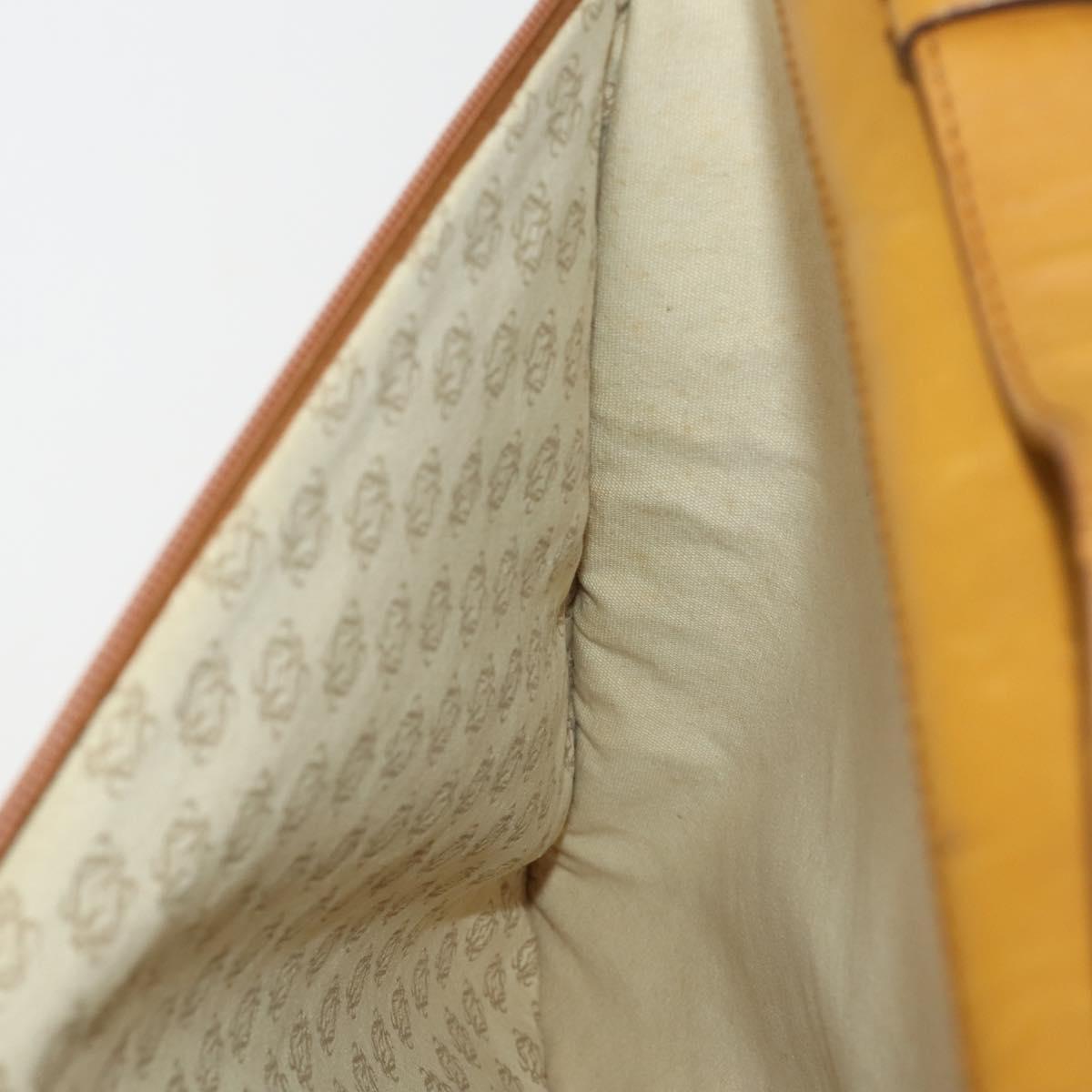 LOEWE Anagram Garment Cover Leather Beige Gold Tone Auth bs36558