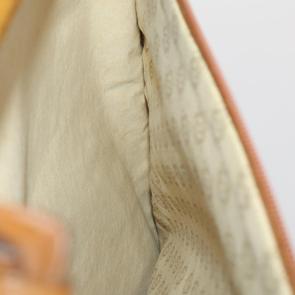 LOEWE Anagram Garment Cover Leather Beige Gold Tone Auth bs36558
