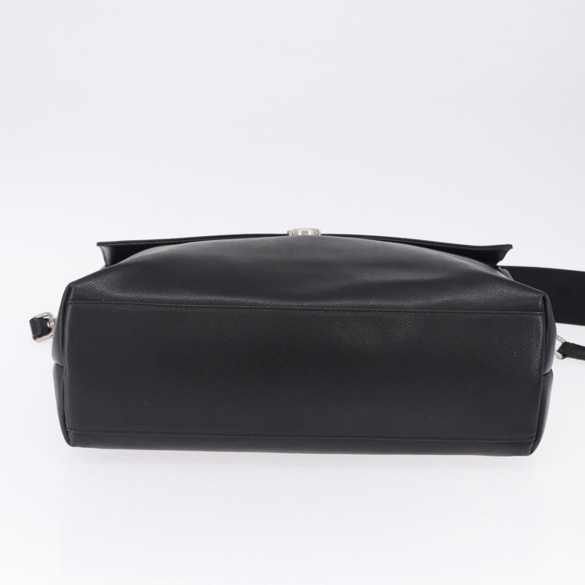 Salvatore Ferragamo Boston Bag Leather 2way Black Silver Auth bs36559
