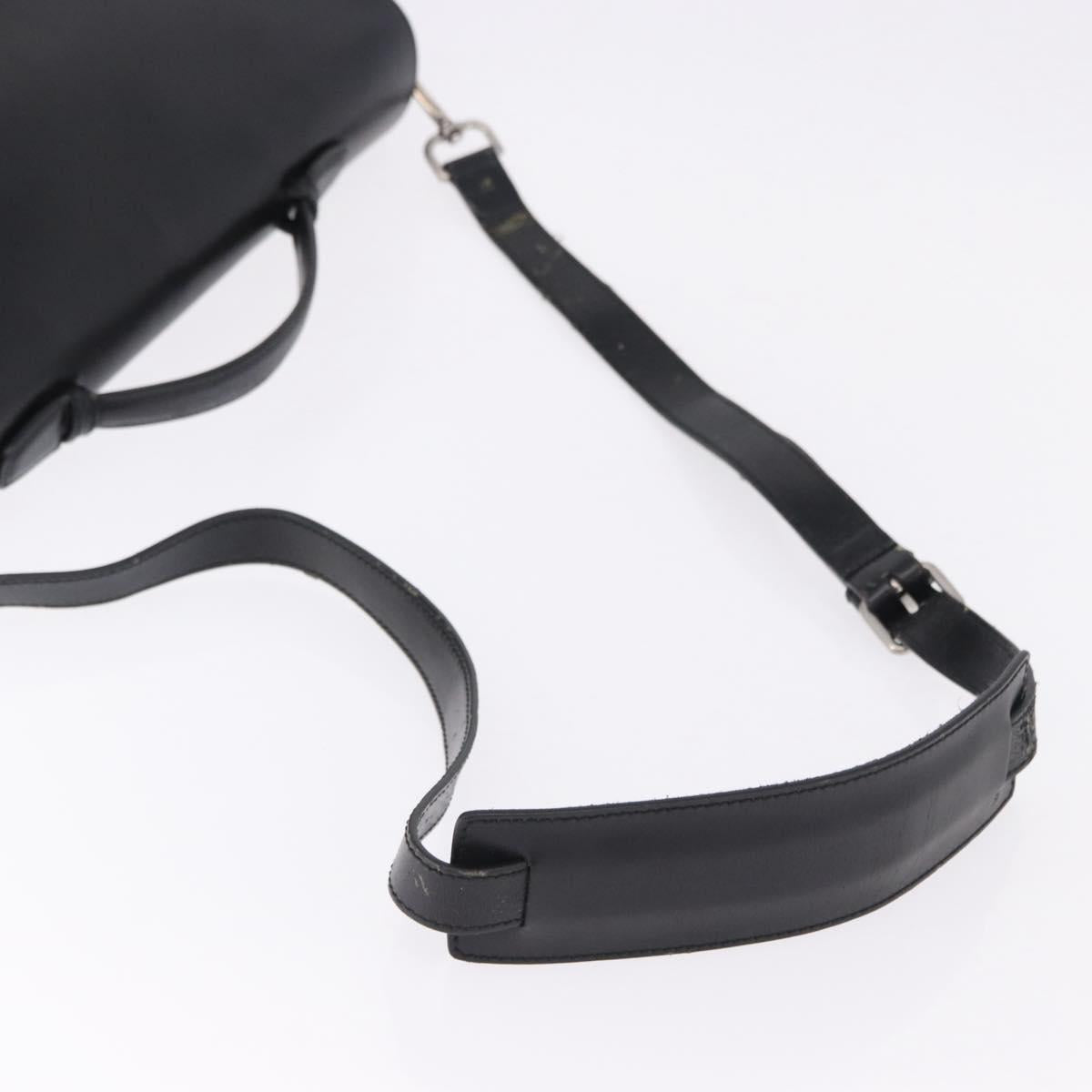 Salvatore Ferragamo Boston Bag Leather 2way Black Silver Auth bs36559