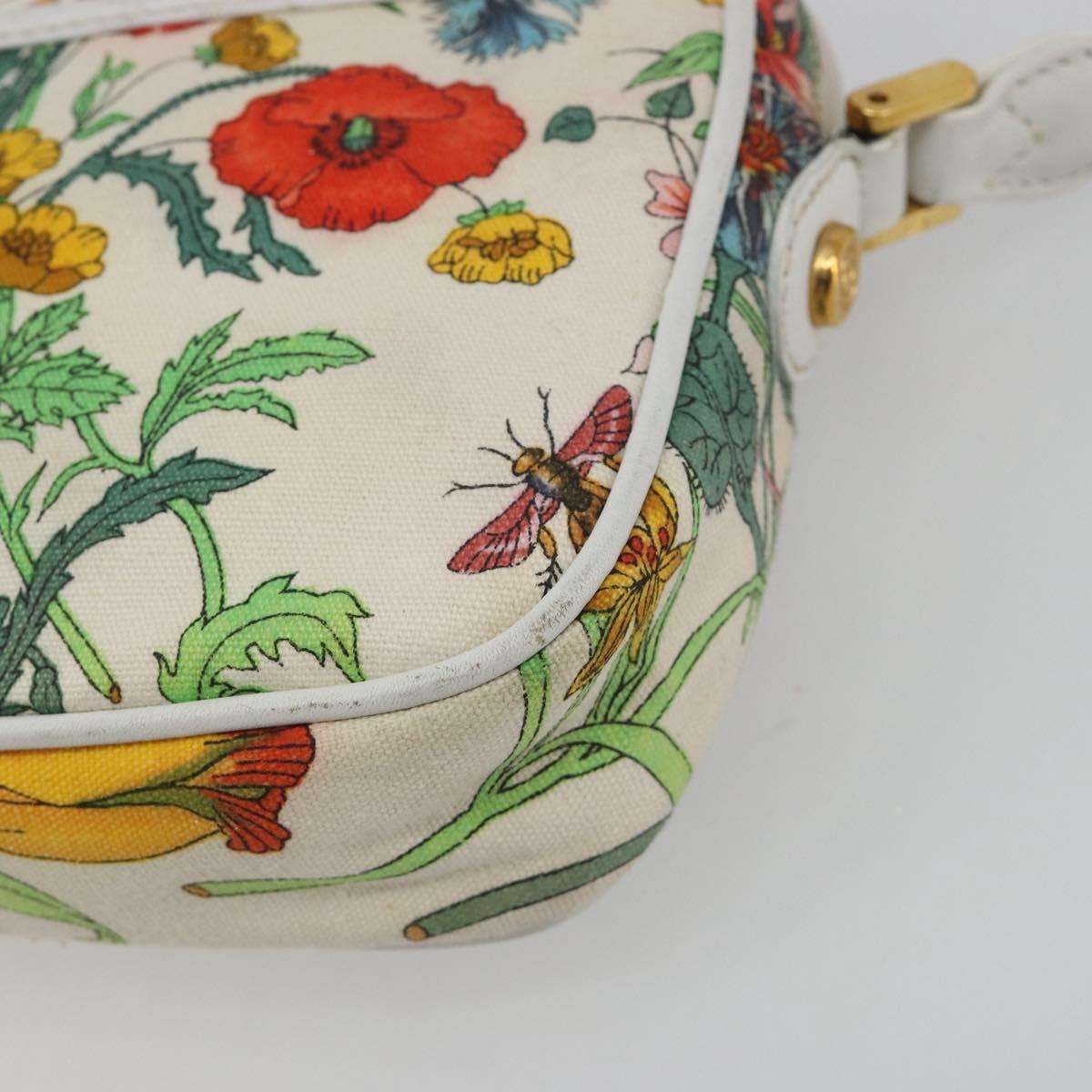 GUCCI Flora Shoulder Bag Canvas Multicolor Gold 007 113 1943 Auth bs36563