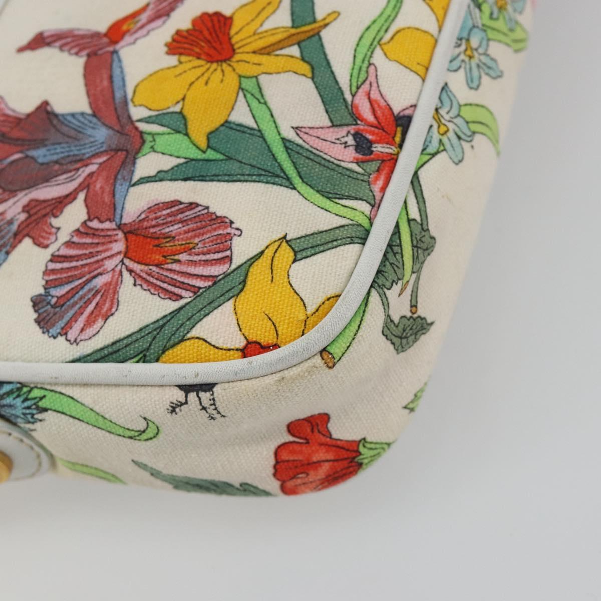 GUCCI Flora Shoulder Bag Canvas Multicolor Gold 007 113 1943 Auth bs36563