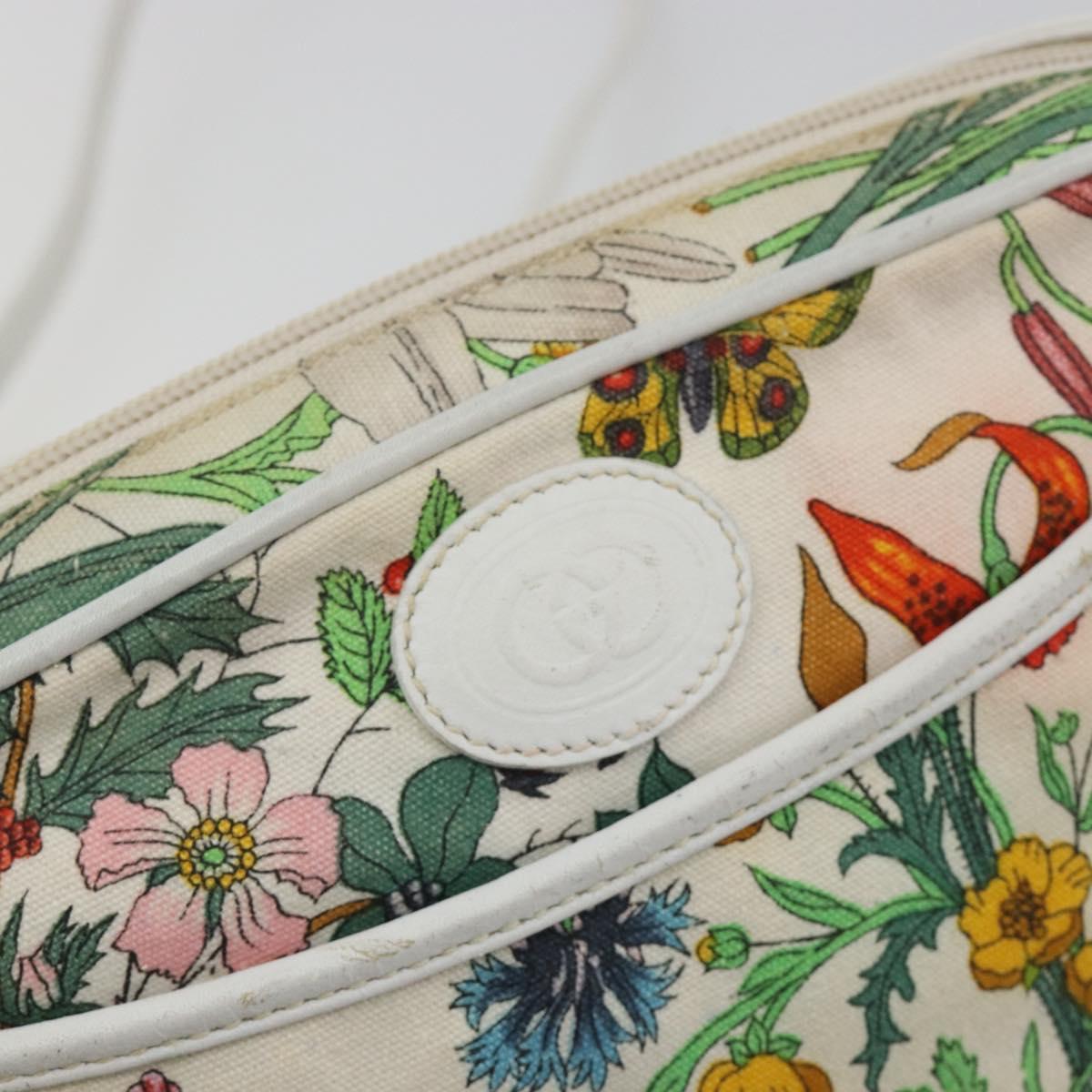 GUCCI Flora Shoulder Bag Canvas Multicolor Gold 007 113 1943 Auth bs36563