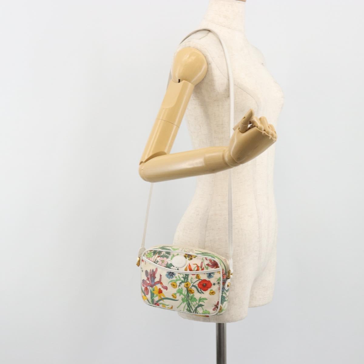 GUCCI Flora Shoulder Bag Canvas Multicolor Gold 007 113 1943 Auth bs36563