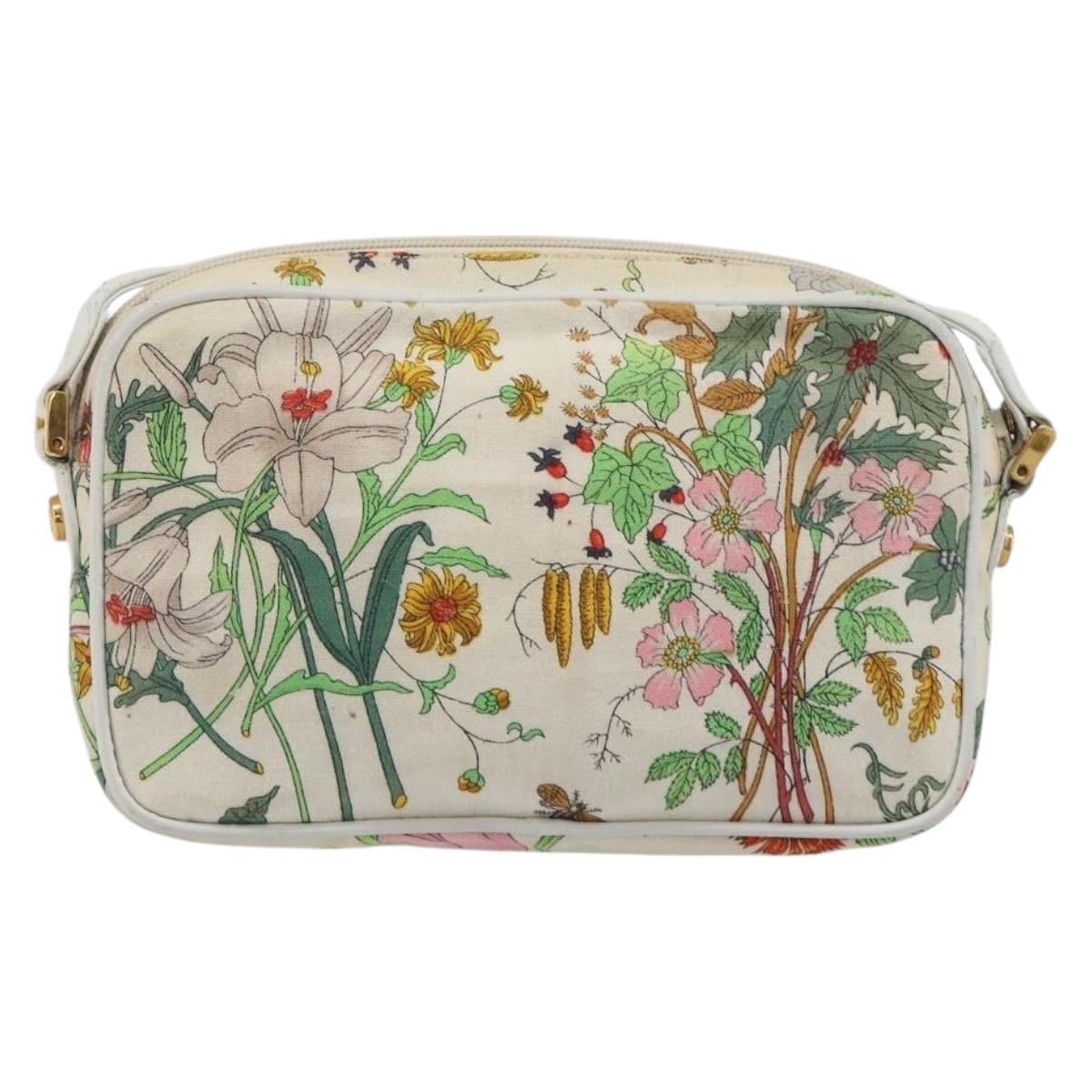 GUCCI Flora Shoulder Bag Canvas Multicolor Gold 007 113 1943 Auth bs36563