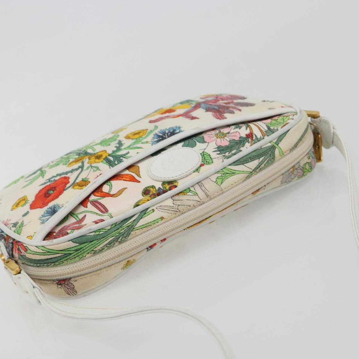 GUCCI Flora Shoulder Bag Canvas Multicolor Gold 007 113 1943 Auth bs36563