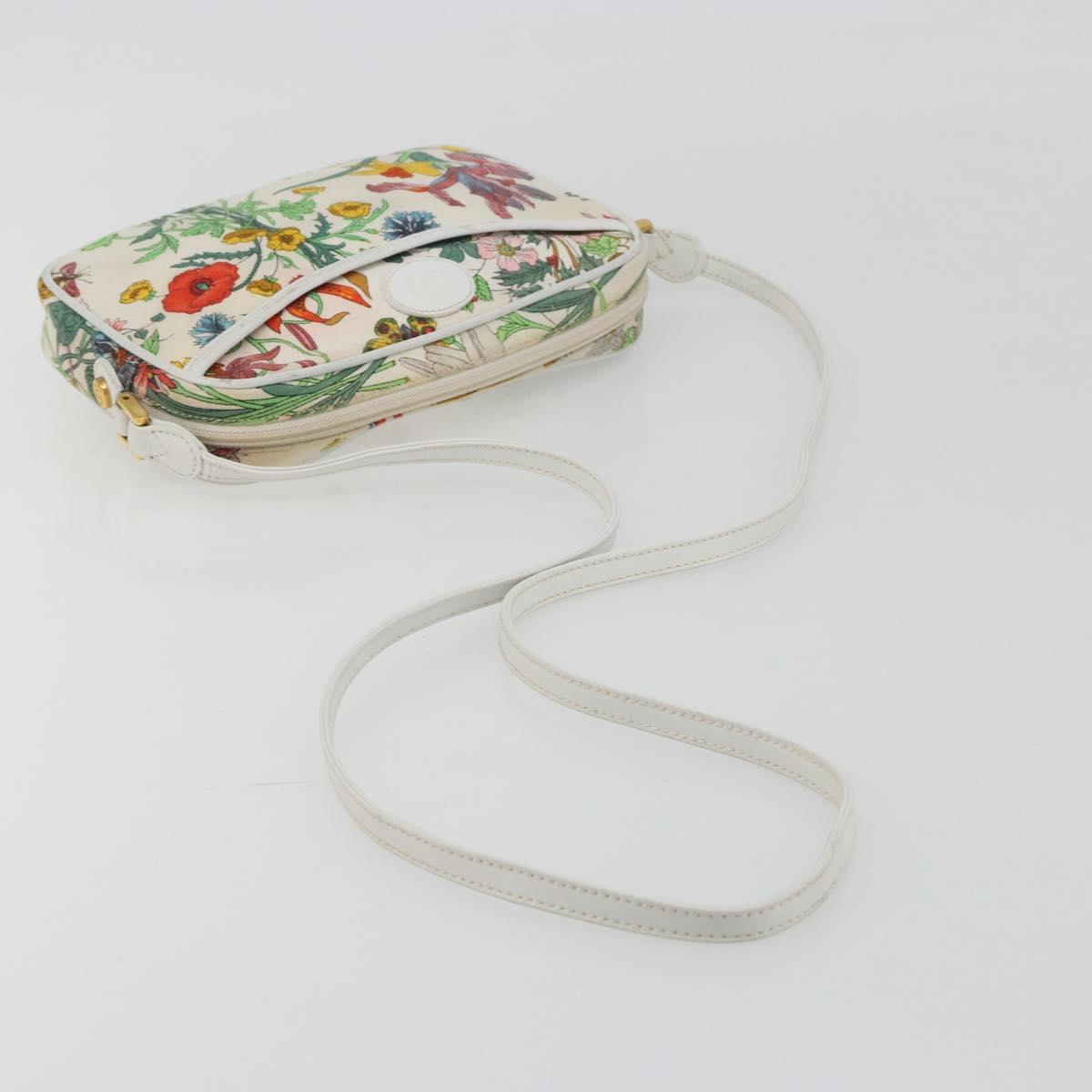 GUCCI Flora Shoulder Bag Canvas Multicolor Gold 007 113 1943 Auth bs36563
