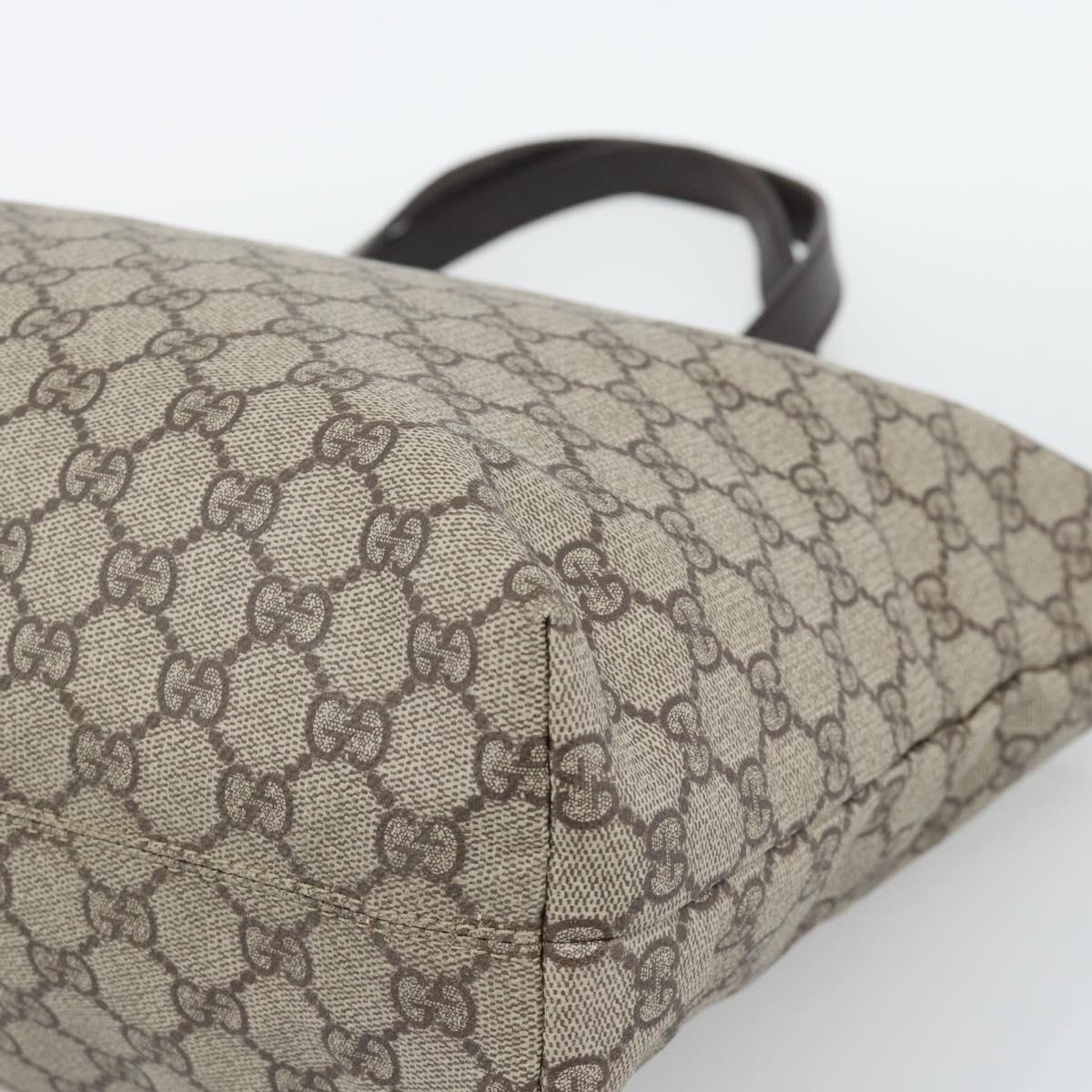 GUCCI GG Supreme Tote Bag PVC Beige 181084 Auth bs36565