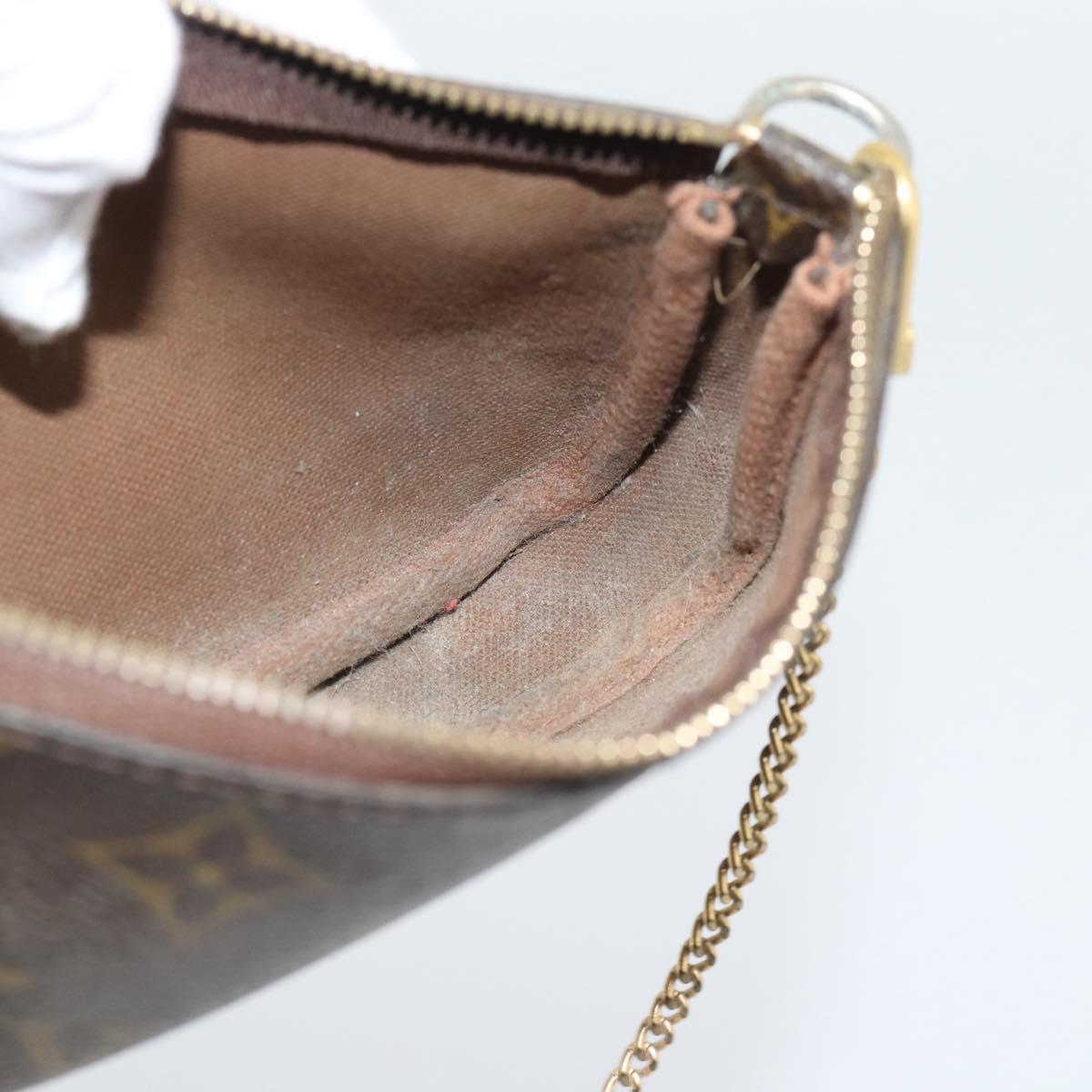 LOUIS VUITTON Monogram Mini Pochette Accessoires Pouch N41667 LV Auth bs36566