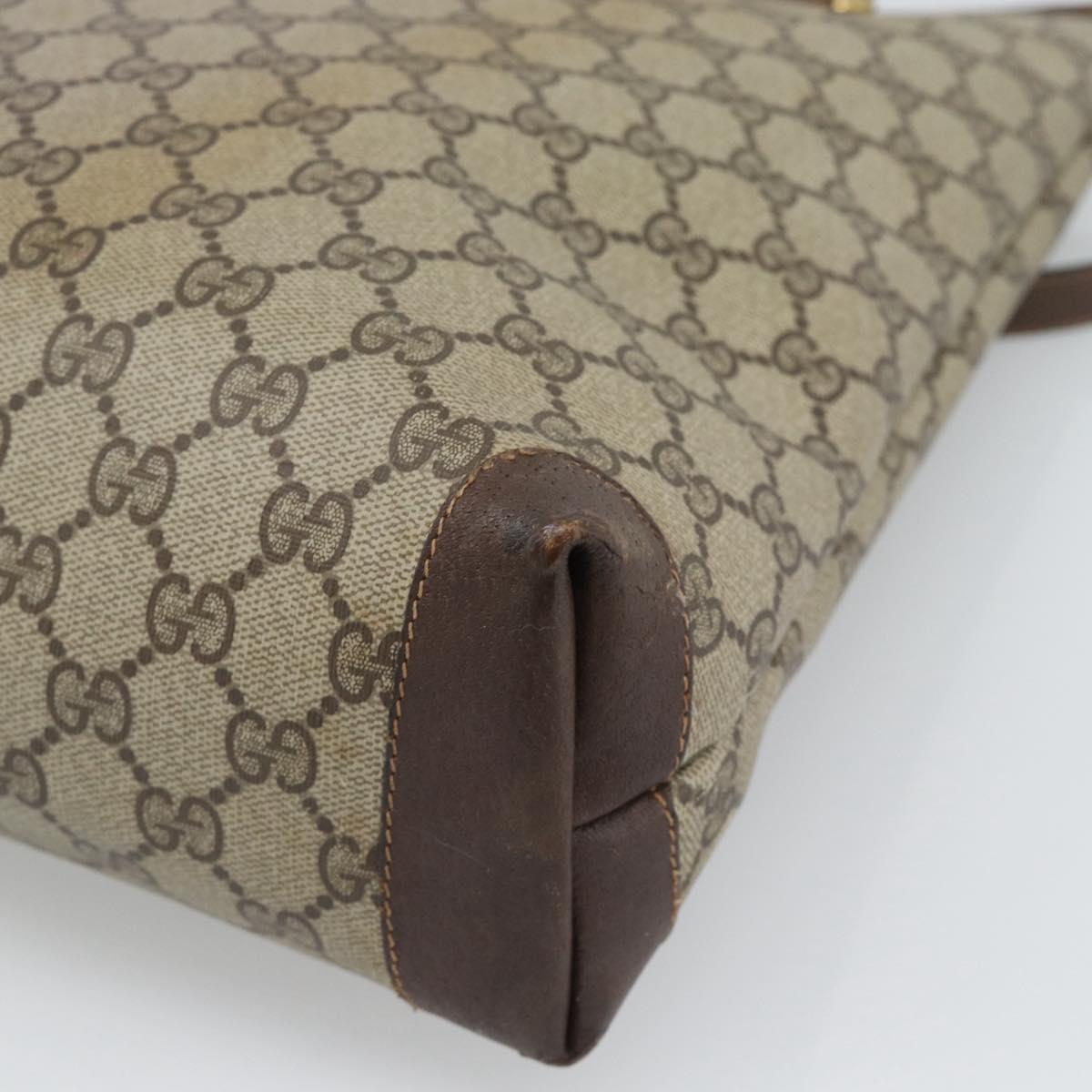 GUCCI GG Supreme Web Sherry Line Tote Bag PVC Beige Gold 89 02 905 Auth bs36567