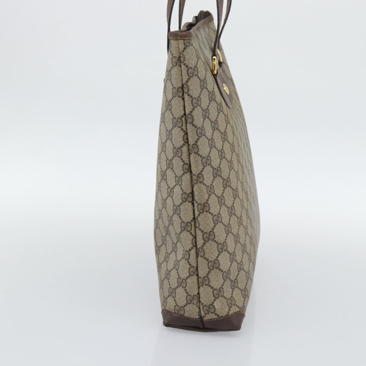 GUCCI GG Supreme Web Sherry Line Tote Bag PVC Beige Gold 89 02 905 Auth bs36567
