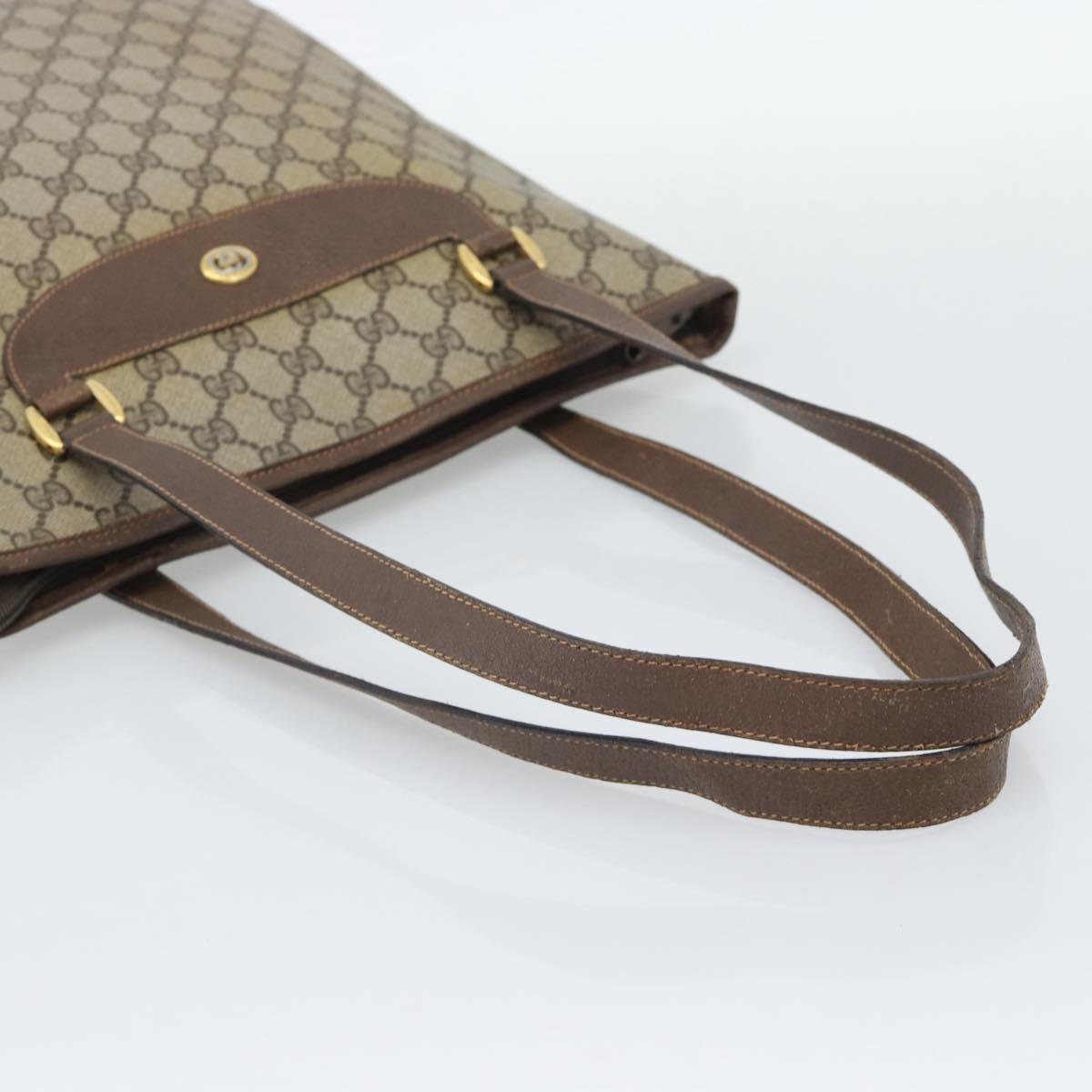 GUCCI GG Supreme Web Sherry Line Tote Bag PVC Beige Gold 89 02 905 Auth bs36567
