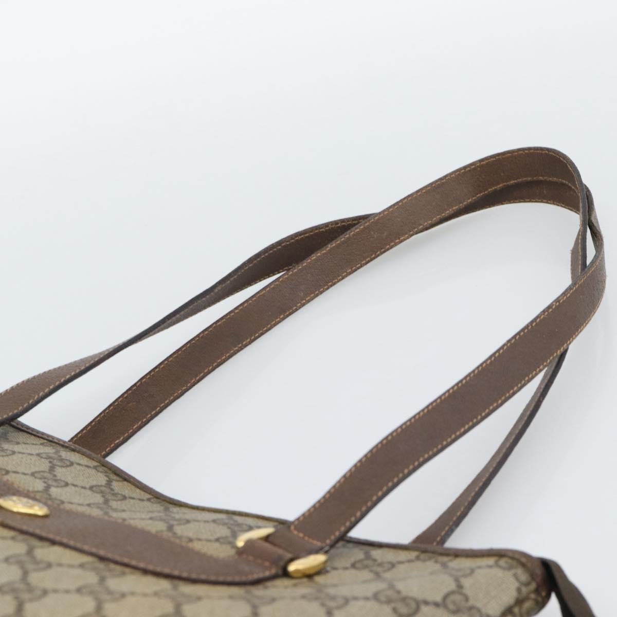 GUCCI GG Supreme Web Sherry Line Tote Bag PVC Beige Gold 89 02 905 Auth bs36567