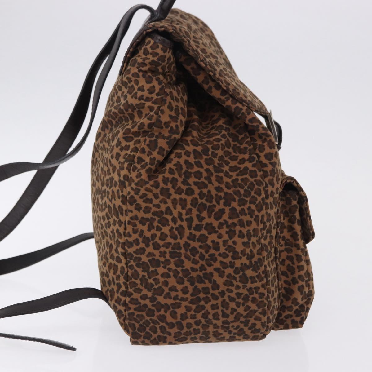 BOTTEGA VENETA Backpack Nylon Brown Gold Auth bs36573
