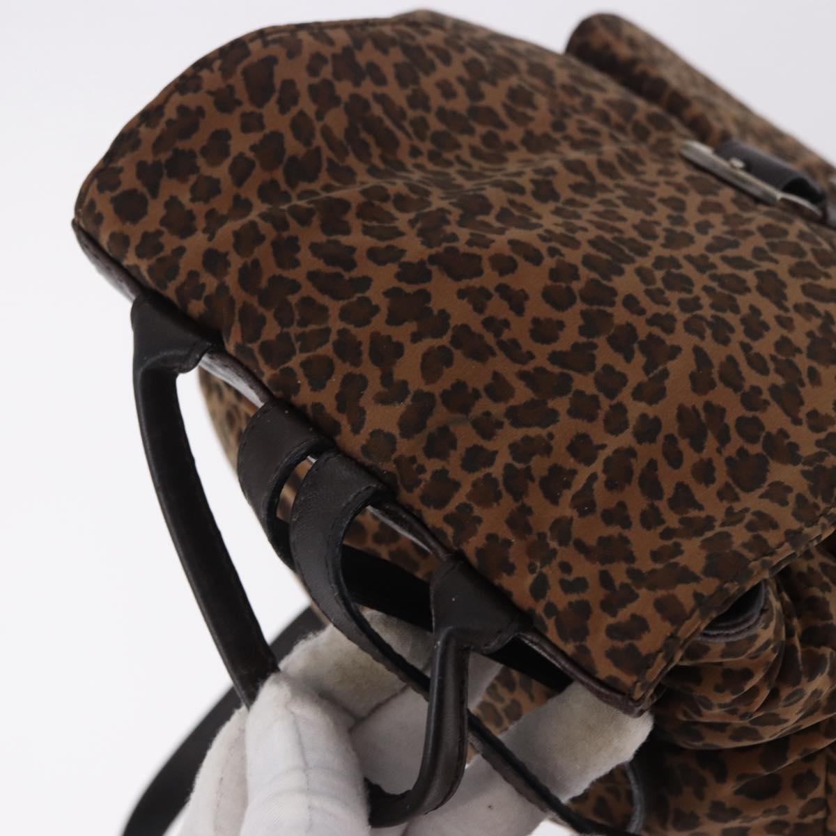 BOTTEGA VENETA Backpack Nylon Brown Gold Auth bs36573