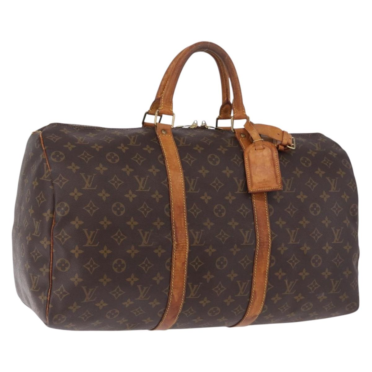 LOUIS VUITTON Monogram Keepall 50 Boston Bag M41426 LV Auth bs36575