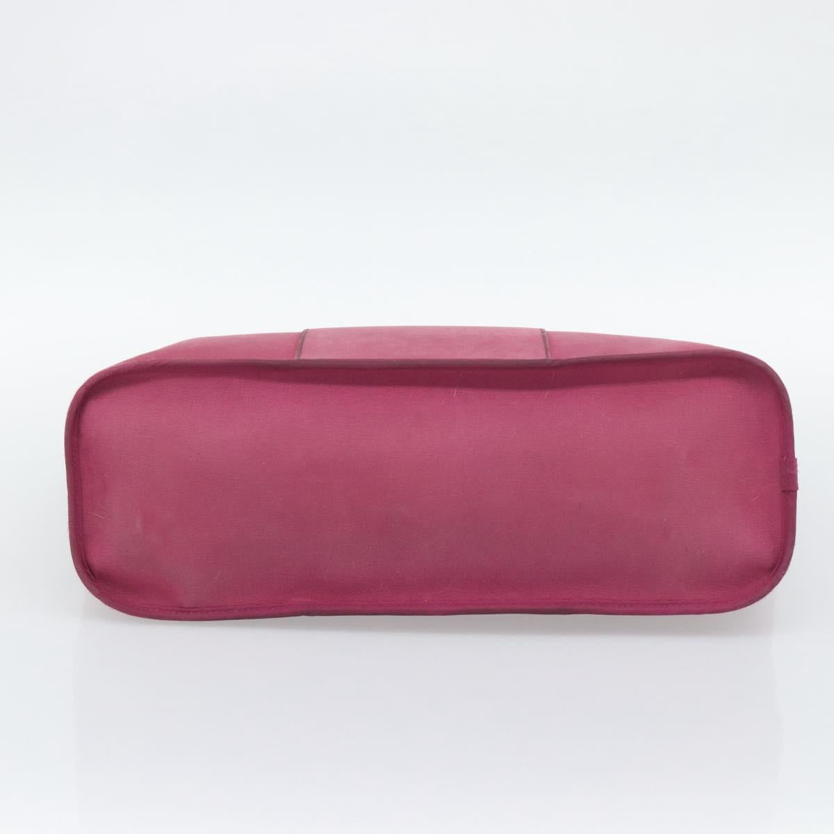 HERMES Kabak Elan PM Hand Bag Canvas Pink Auth bs36581