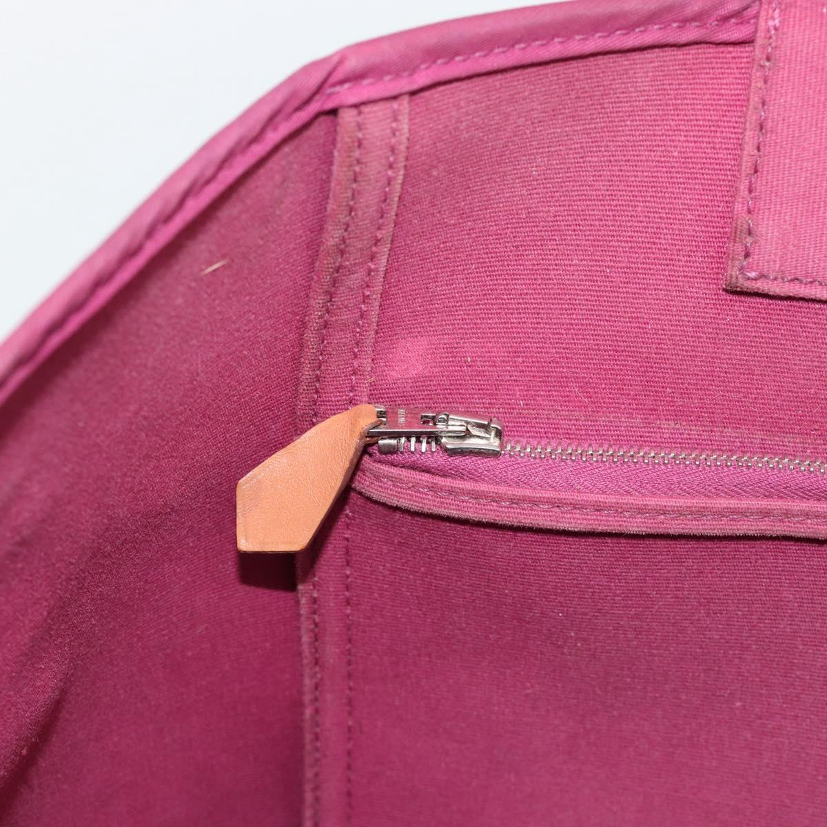 HERMES Kabak Elan PM Hand Bag Canvas Pink Auth bs36581