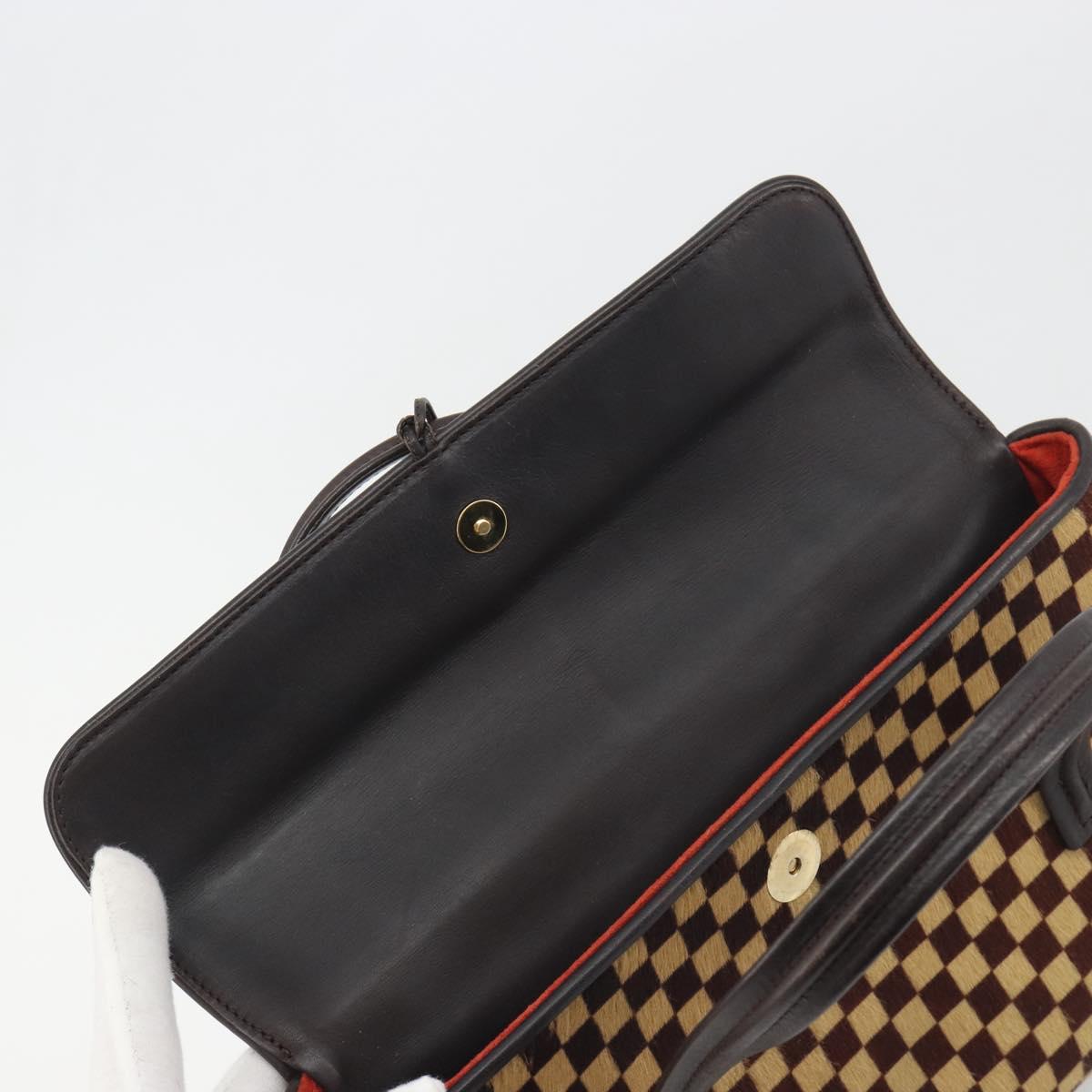 LOUIS VUITTON Damie Sovage Lion Hand Bag Black M92131 LV Auth bs36584