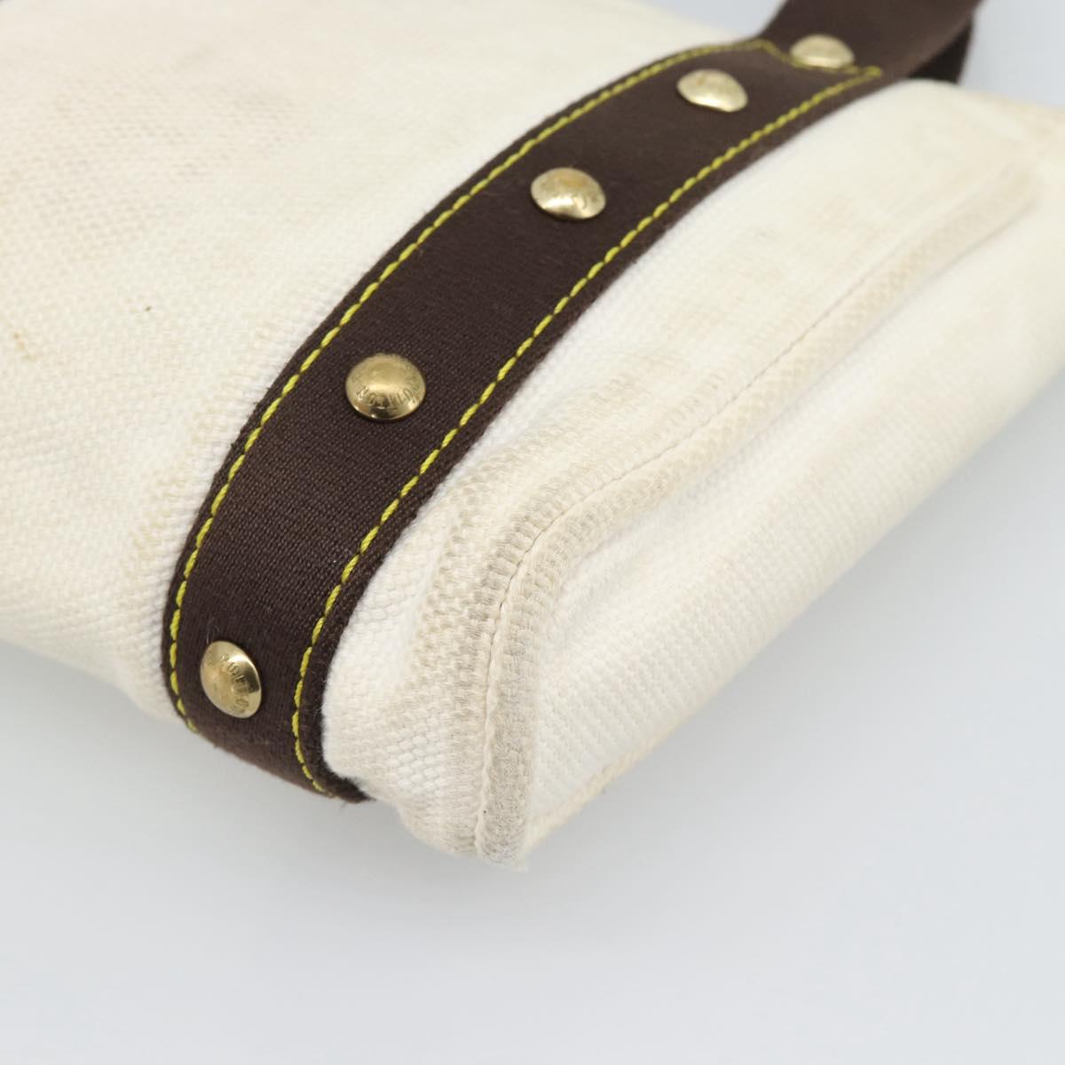 LOUIS VUITTON Antigua Cabas PM Tote Bag White Brown M40036 LV Auth bs36588