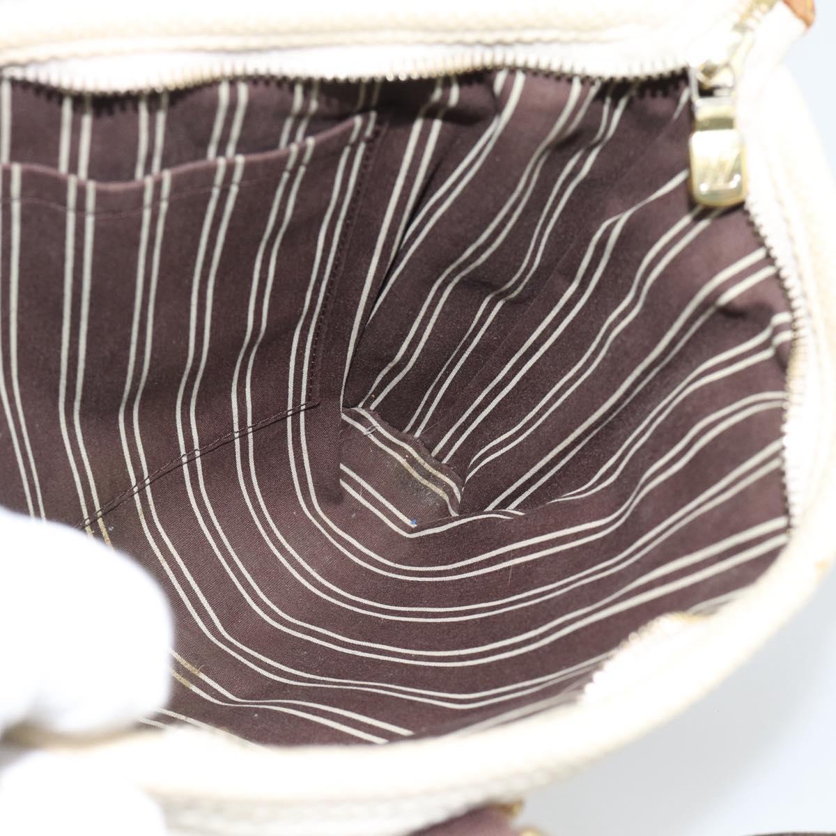 LOUIS VUITTON Antigua Cabas PM Tote Bag White Brown M40036 LV Auth bs36588