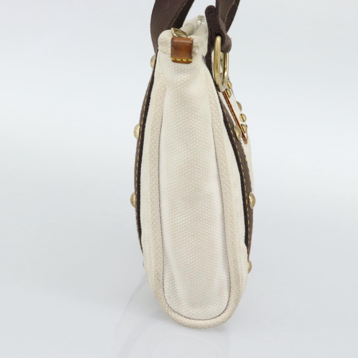 LOUIS VUITTON Antigua Cabas PM Tote Bag White Brown M40036 LV Auth bs36588