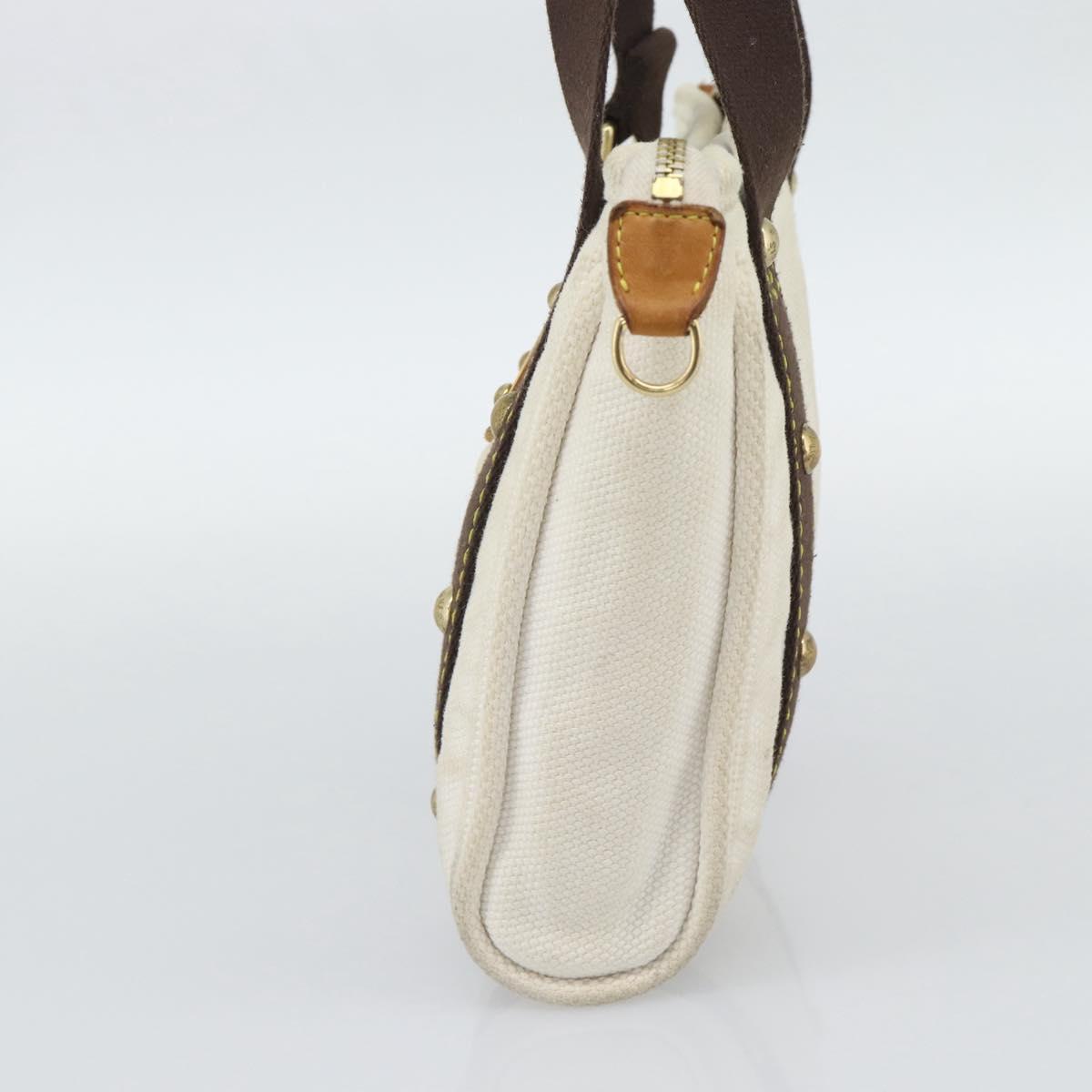 LOUIS VUITTON Antigua Cabas PM Tote Bag White Brown M40036 LV Auth bs36588