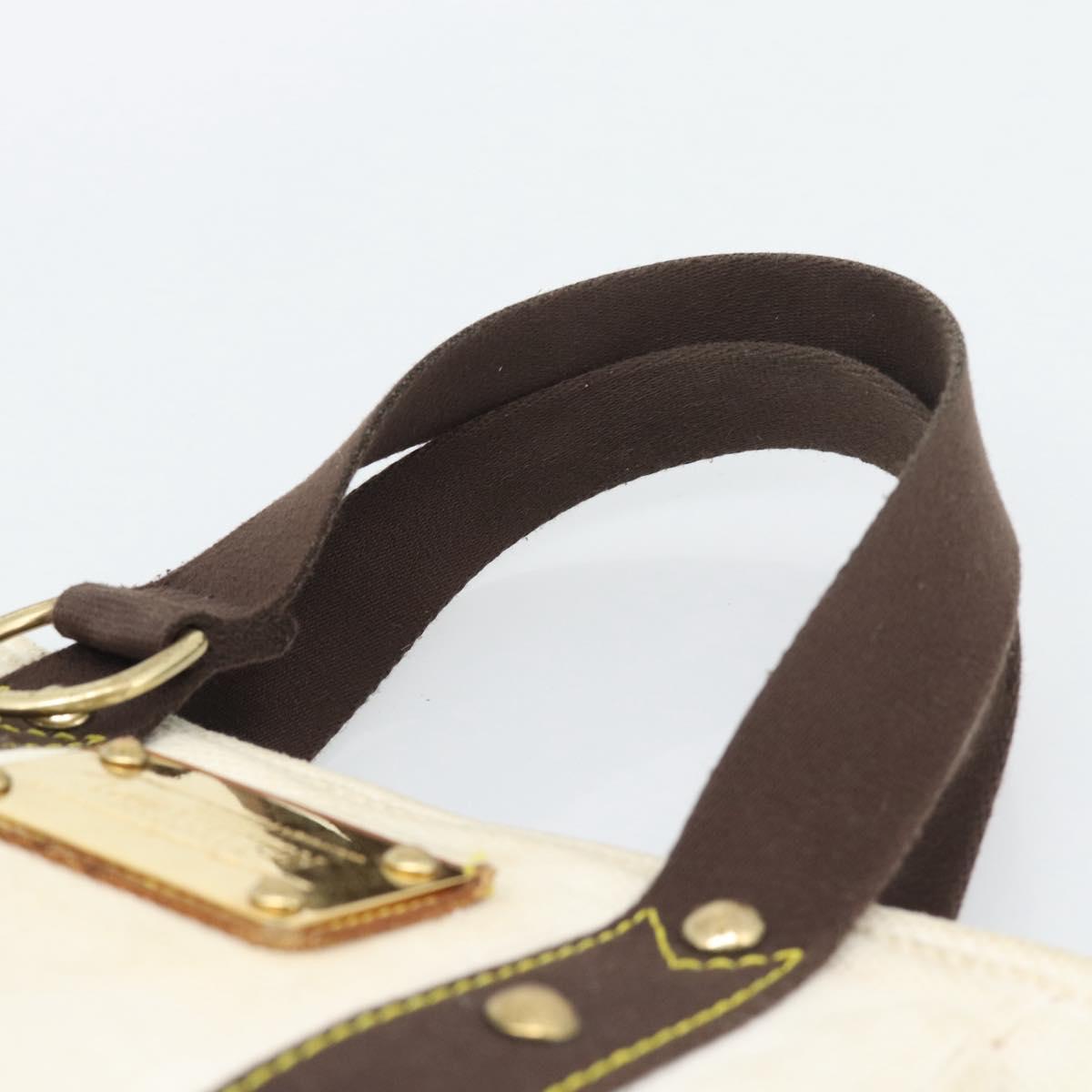 LOUIS VUITTON Antigua Cabas PM Tote Bag White Brown M40036 LV Auth bs36588