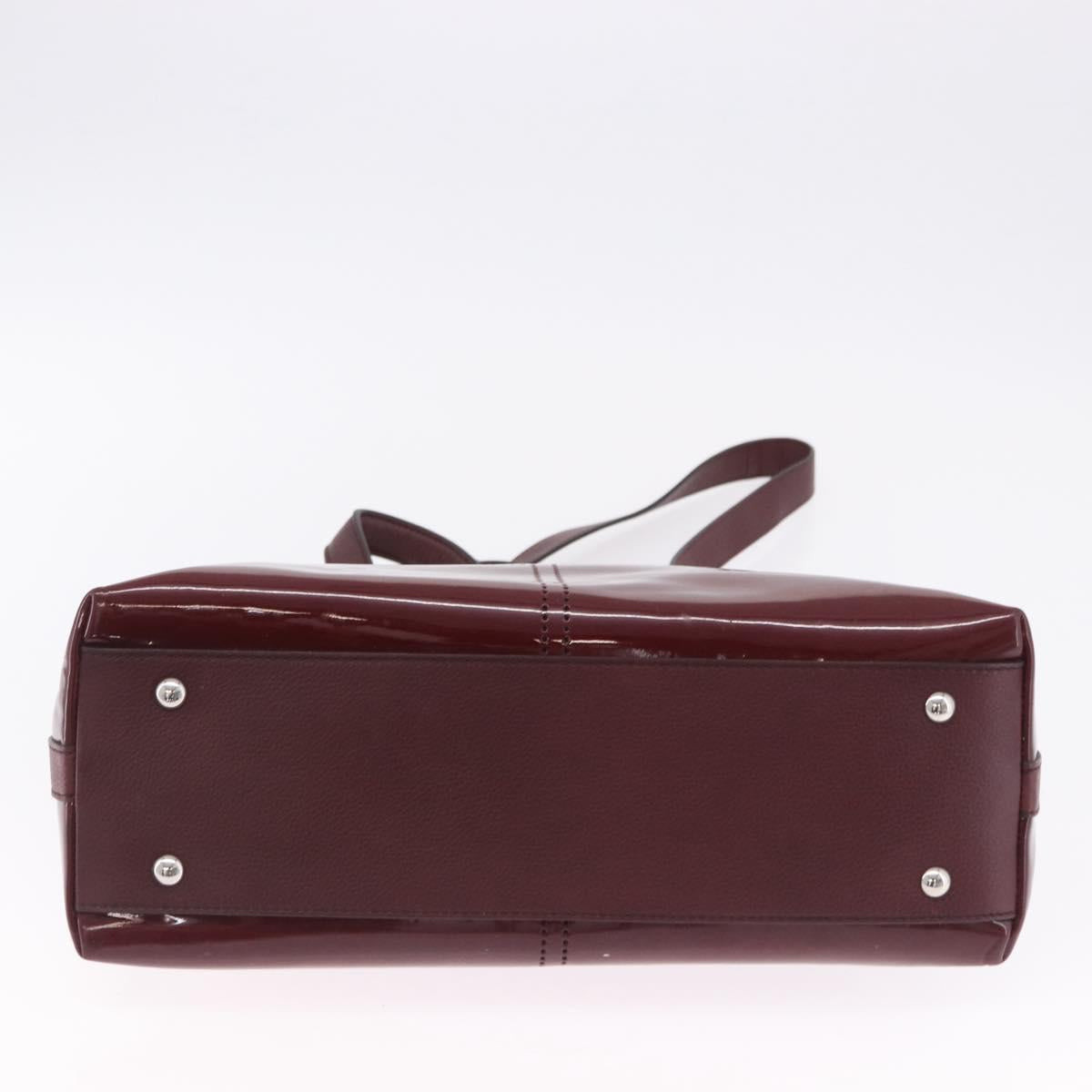 CARTIER Marcello de Cartier Hand Bag Patent leather 2way Bordeaux Auth bs36593A