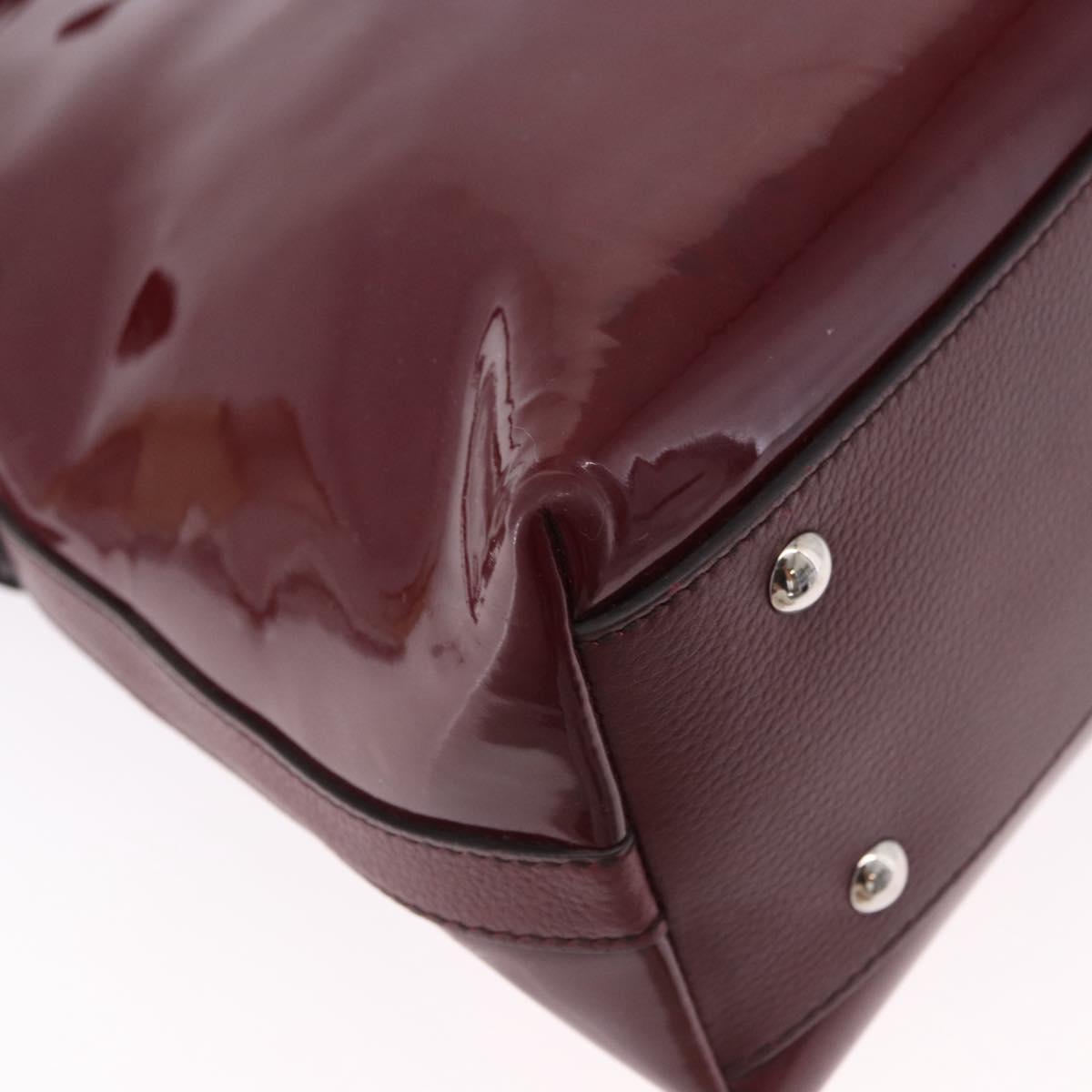 CARTIER Marcello de Cartier Hand Bag Patent leather 2way Bordeaux Auth bs36593A