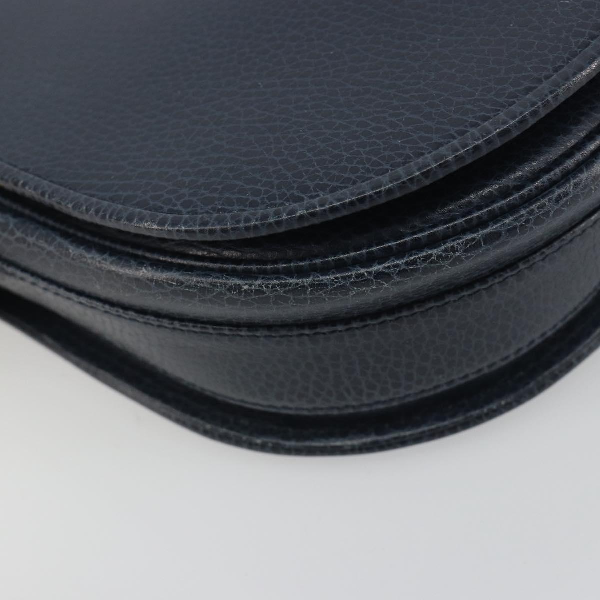 CARTIER Must Line Shoulder Bag Leather Blue Gold Auth bs36594