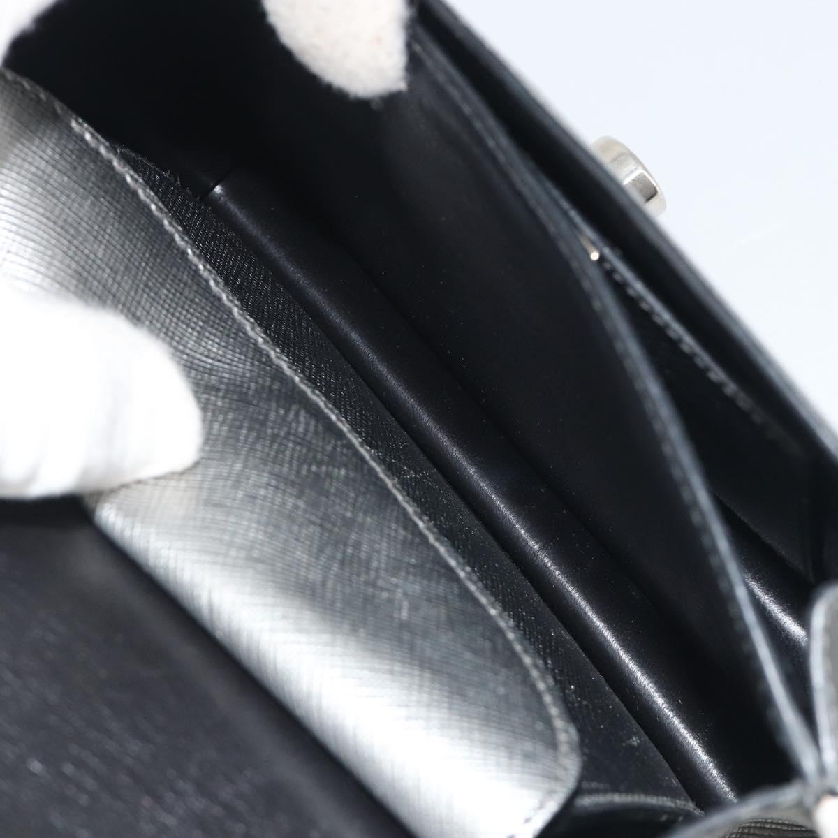 PRADA Shoulder Bag Saffiano leather Silver Auth bs36601
