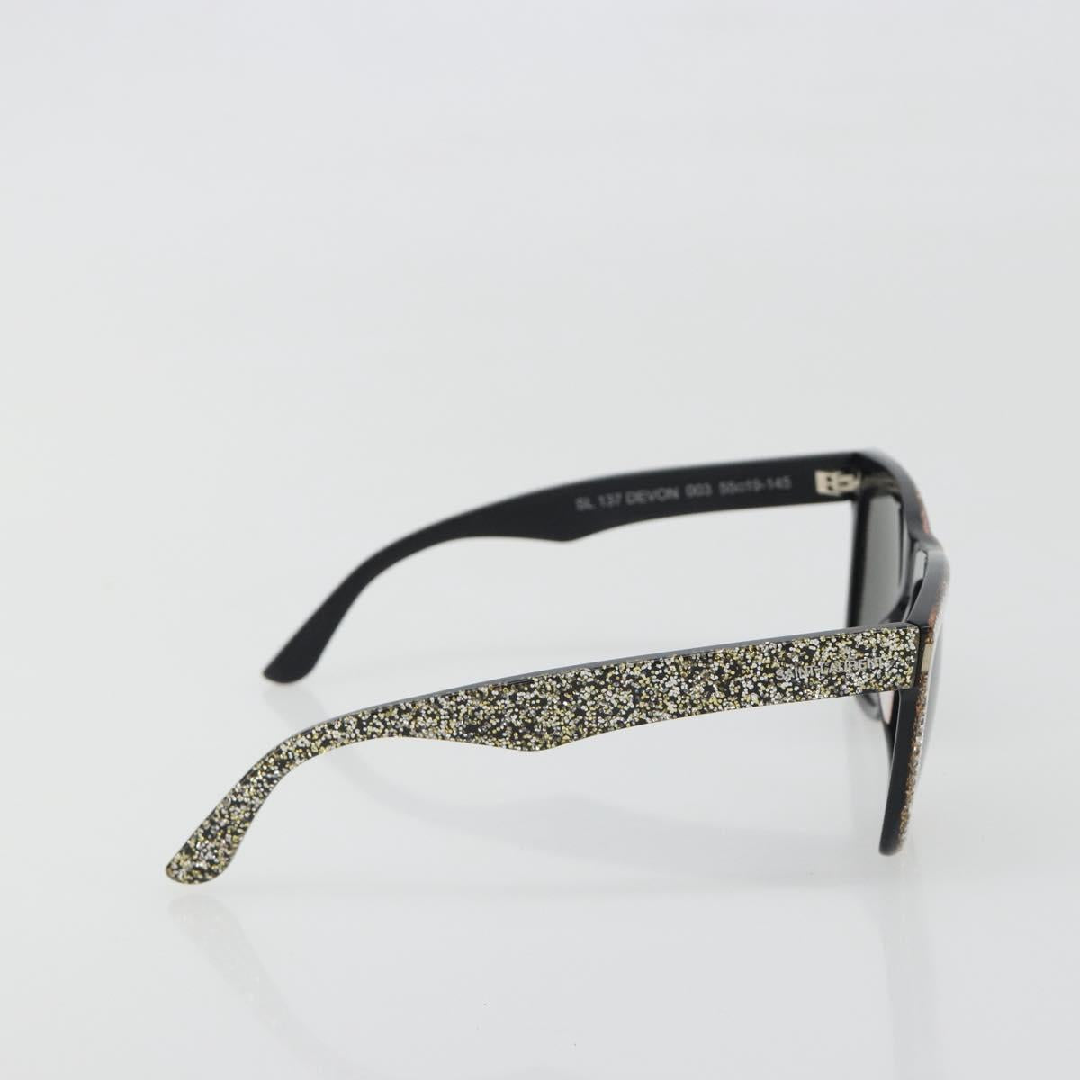 SAINT LAURENT Sunglasses plastic Black Auth bs36603