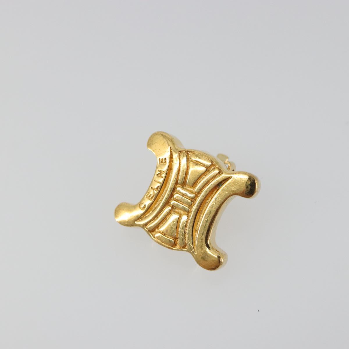 CELINE Earring metal Gold Auth bs36604
