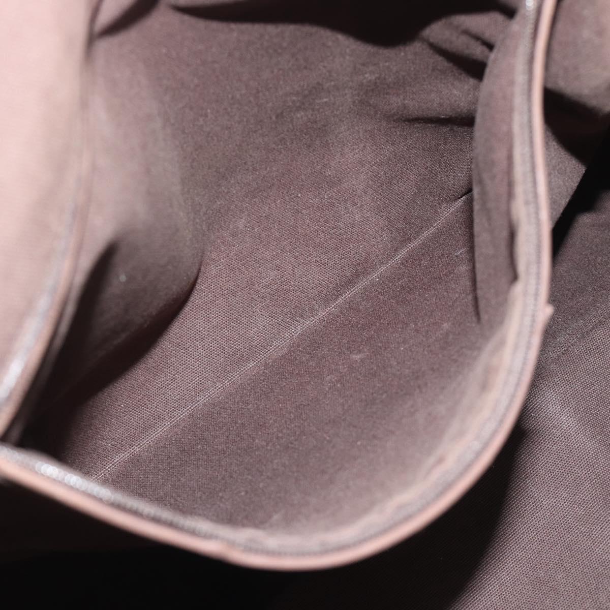 SAINT LAURENT Muse Tote Bag Canvas Beige Gold Auth bs36606