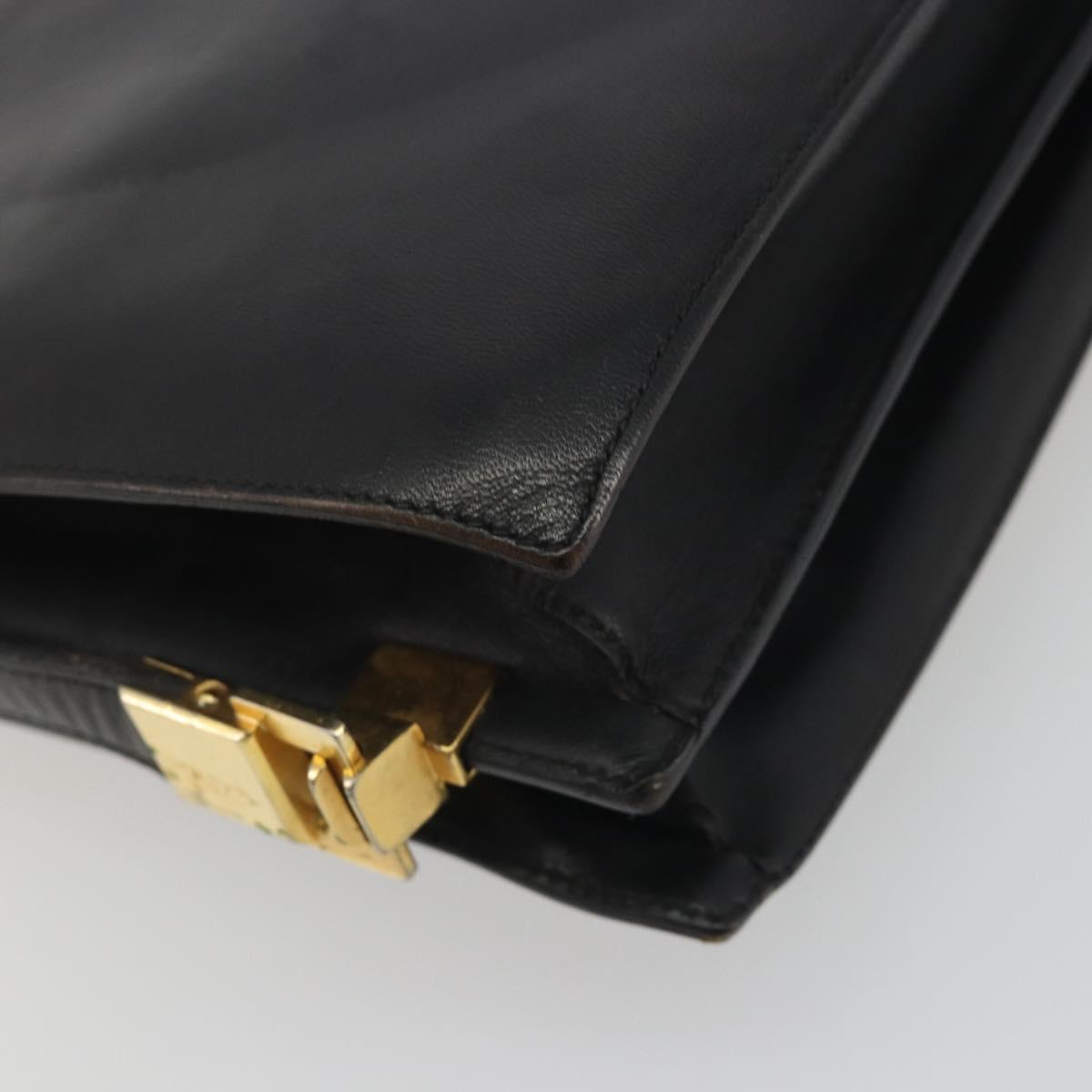 CELINE Shoulder Bag Leather Black Gold Auth bs36609
