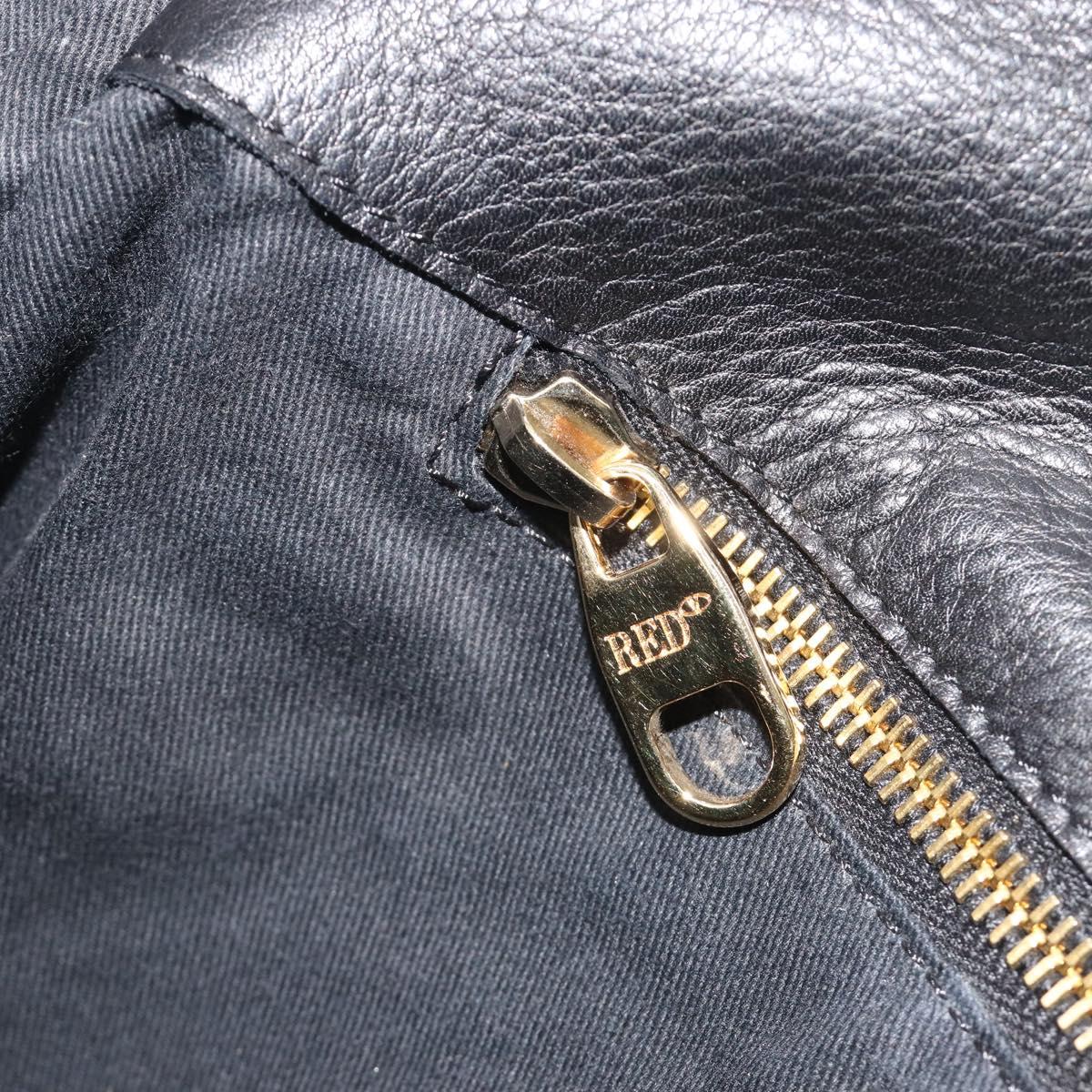 VALENTINO Shoulder Bag Leather Black Gold Auth bs36611V
