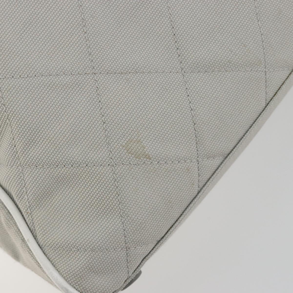 CHANEL Sports Line Matelasse Boston Bag Canvas Gray Silver CC Auth bs36613