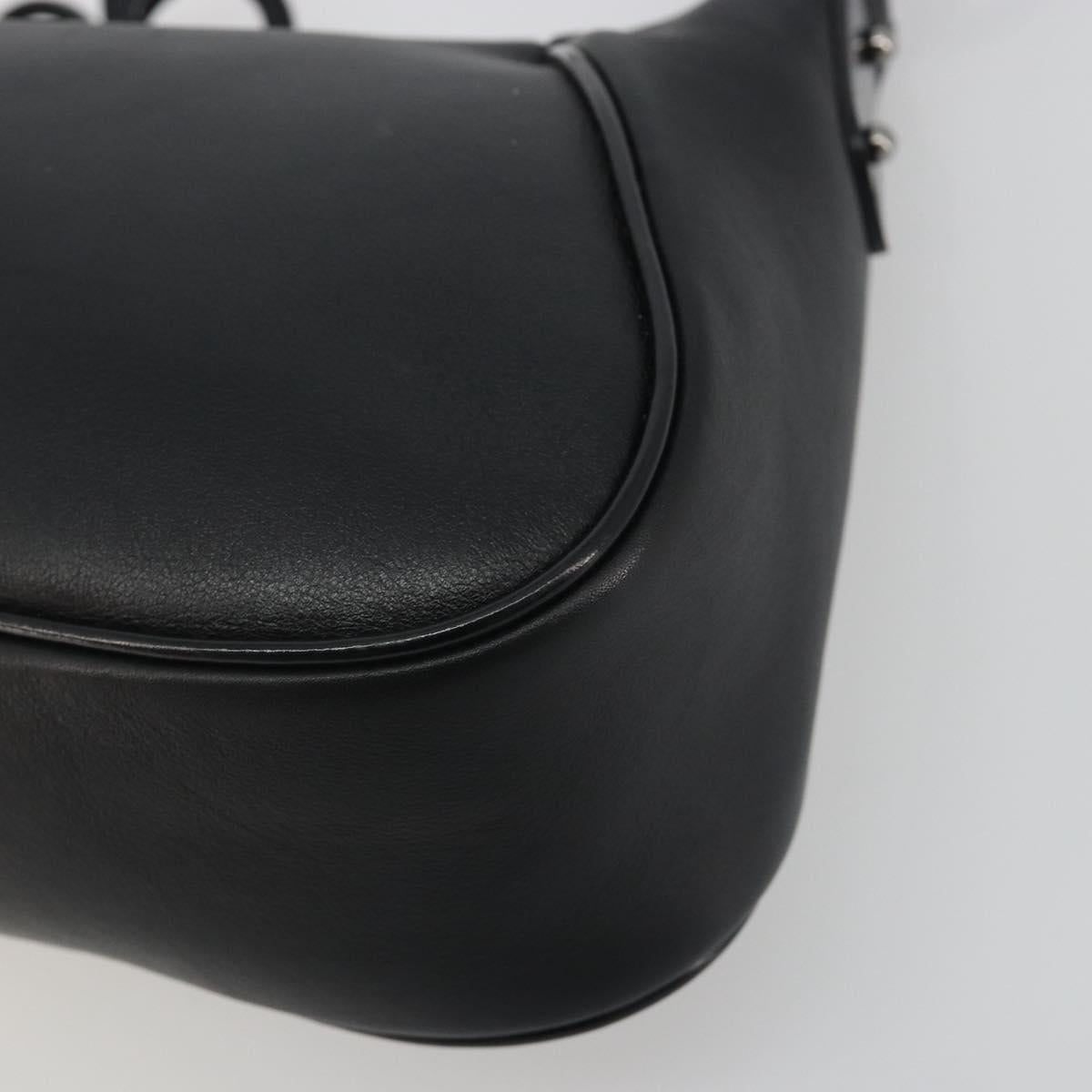 Salvatore Ferragamo Shoulder Bag Leather Black Auth bs36615V